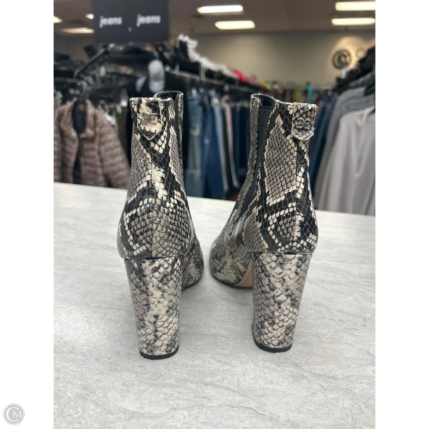 Boots Ankle Heels By Sam Edelman In Snakeskin Print, Size: 7.5