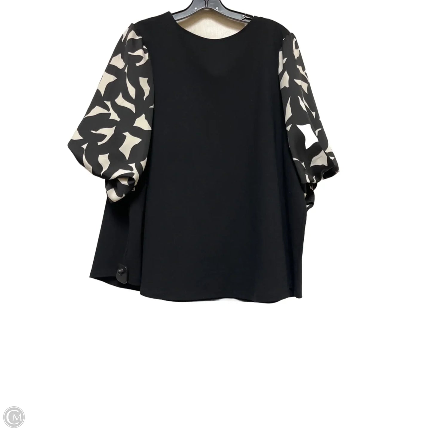 Top Short Sleeve By Nine West In Black & White, Size: 2x