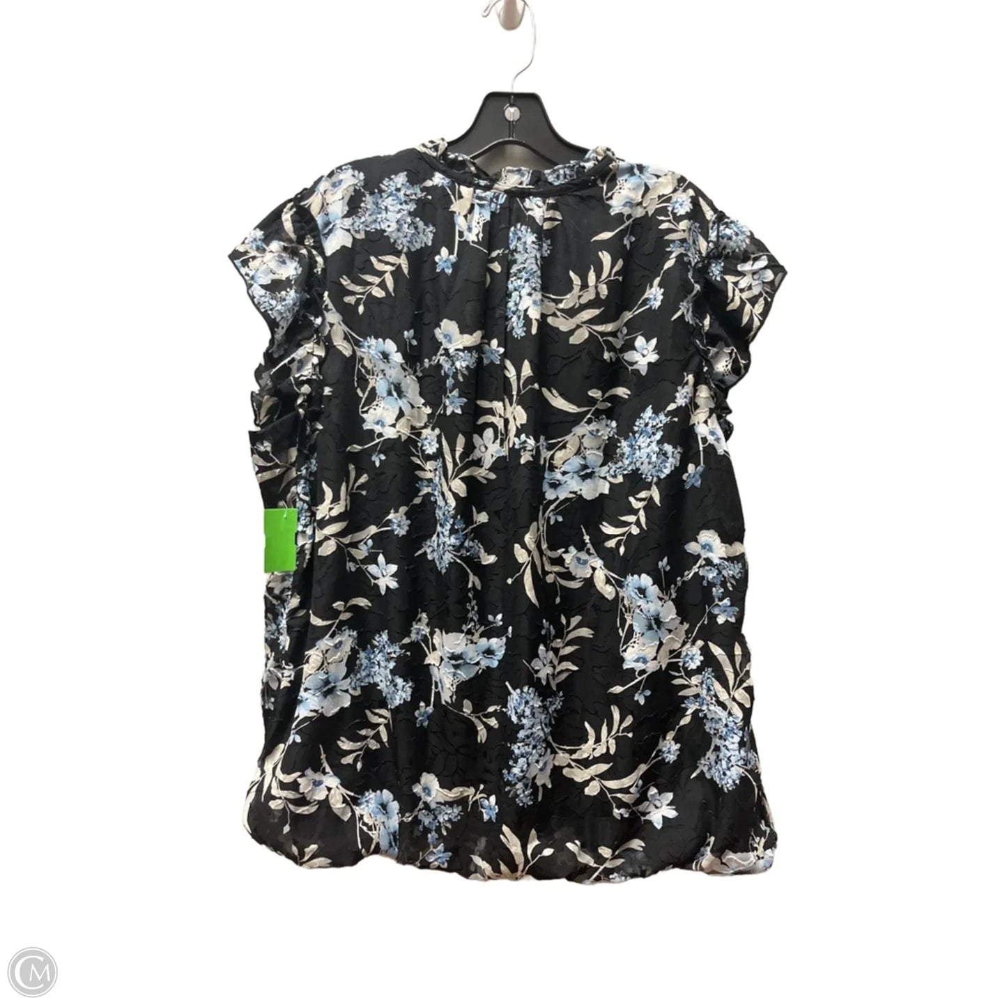 Top Sleeveless By Tamara H In Black & Blue, Size: Xl