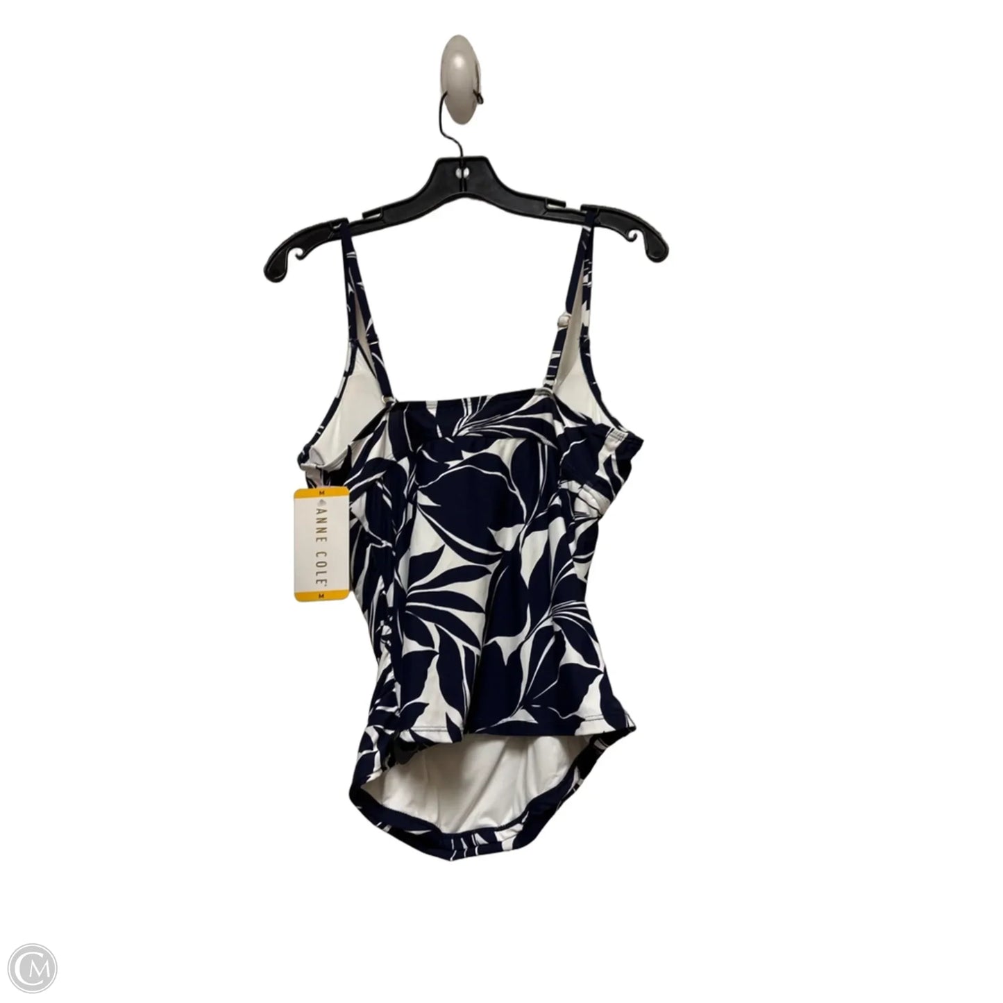 Swimsuit Top By Anne Cole In Blue & White, Size: M