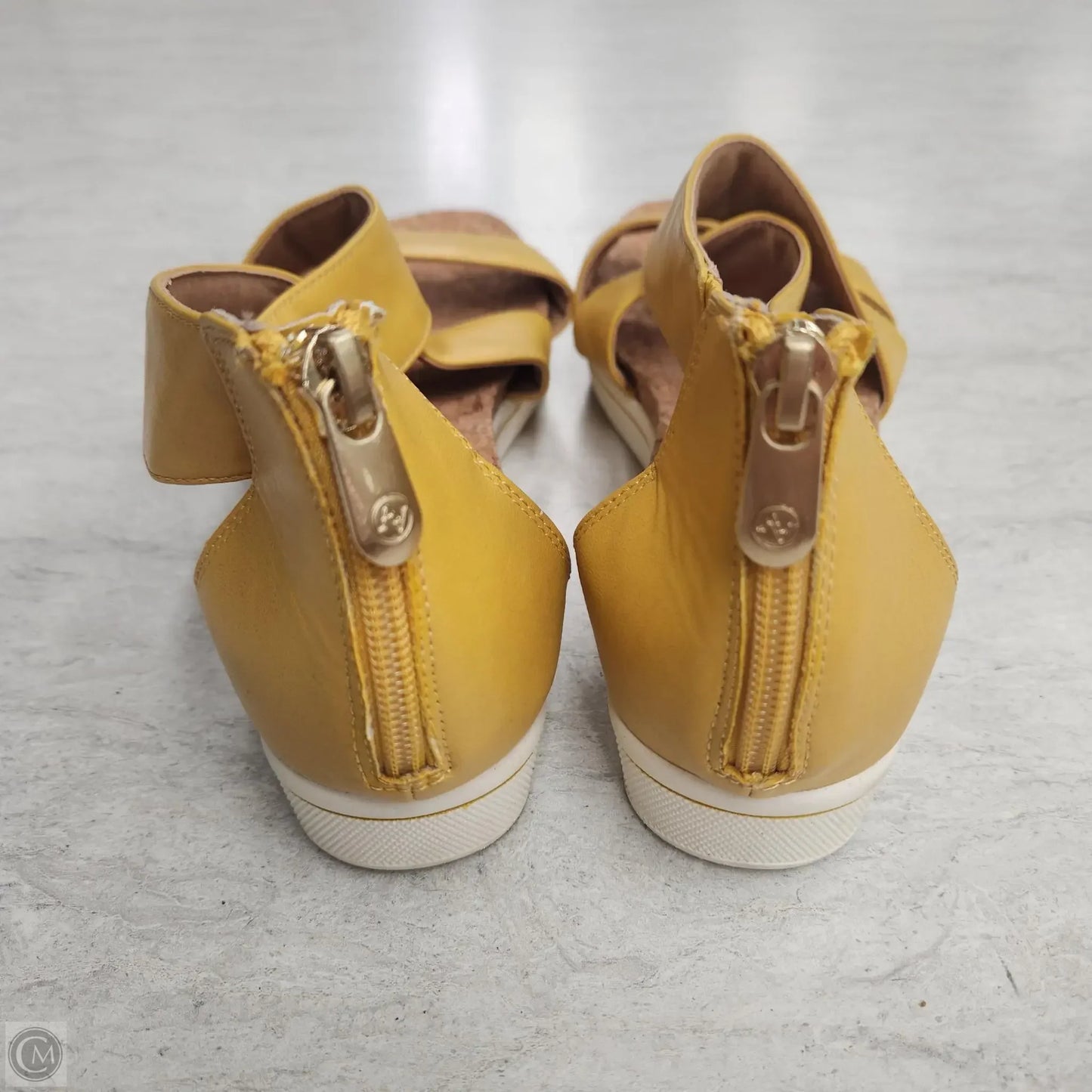 Sandals Heels Platform By Adrienne Vittadini In Yellow, Size: 8.5