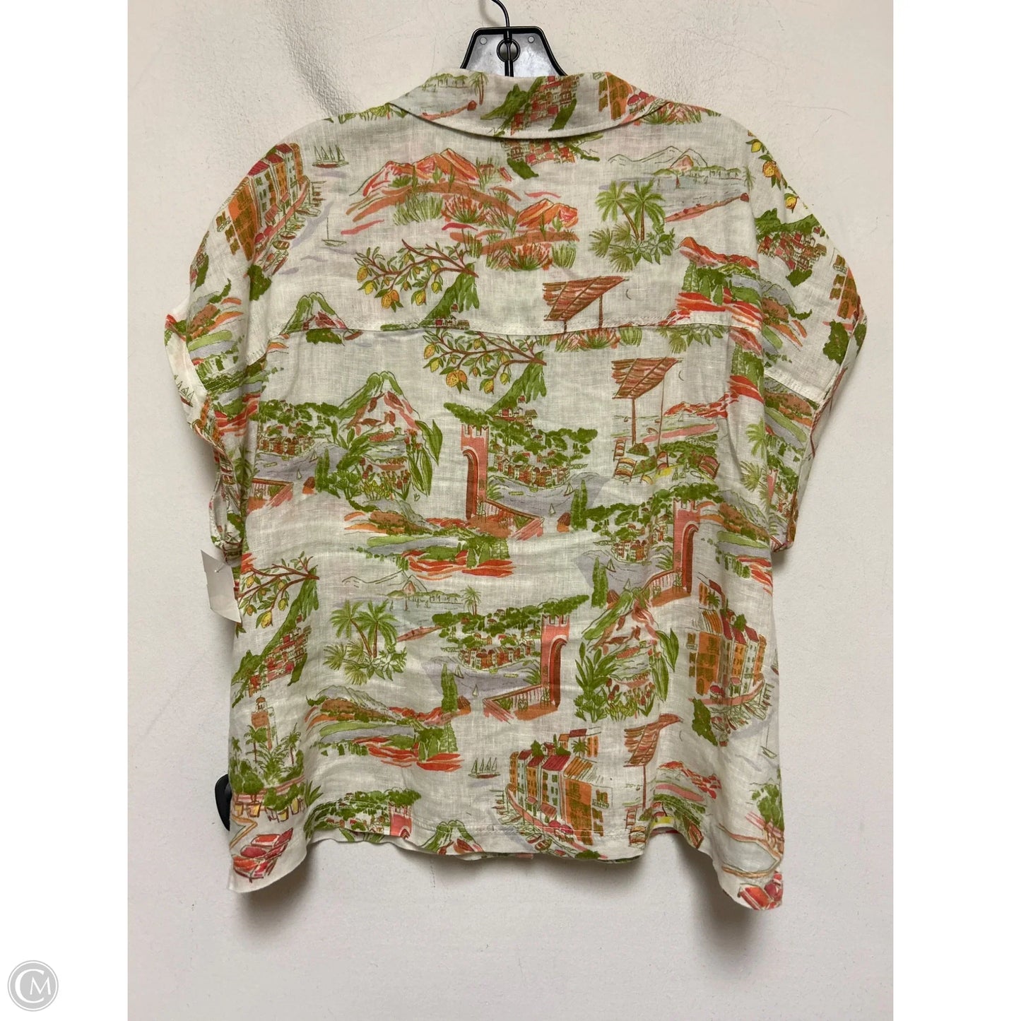 Top Short Sleeve By Cynthia Rowley In Green & White, Size: Xl