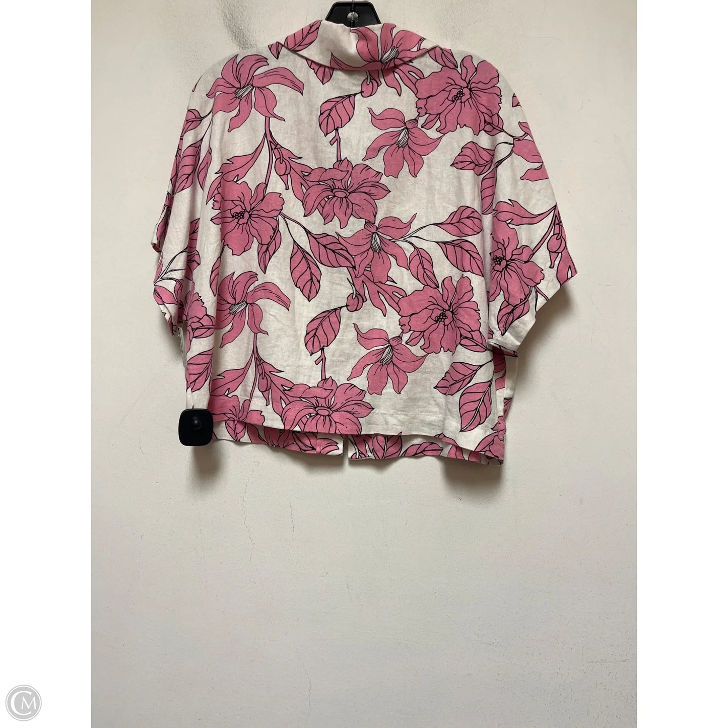 Top Short Sleeve By Marc New York In Pink & White, Size: L