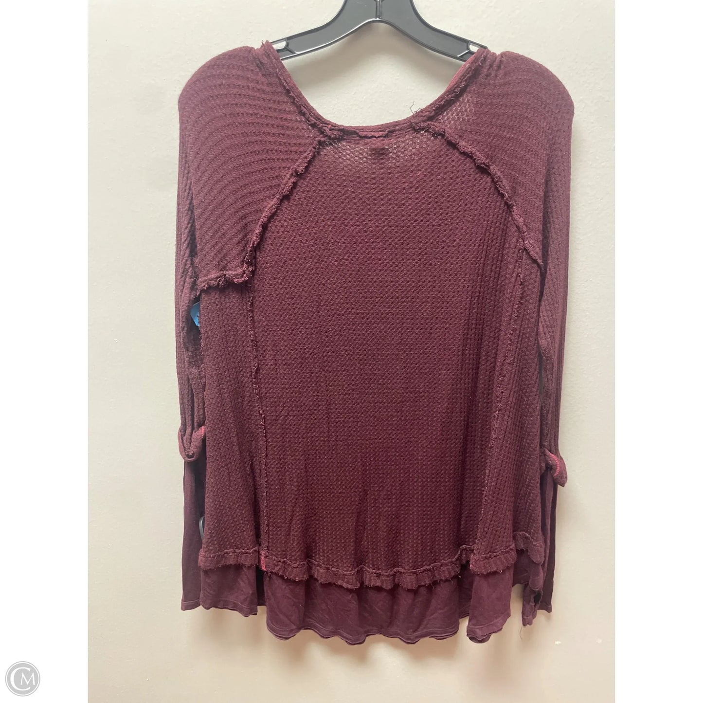 Top Long Sleeve By We The Free In Maroon, Size: Xs