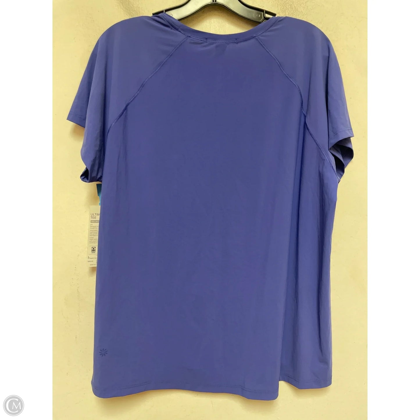Athletic Top Short Sleeve By Athleta In Blue, Size: L