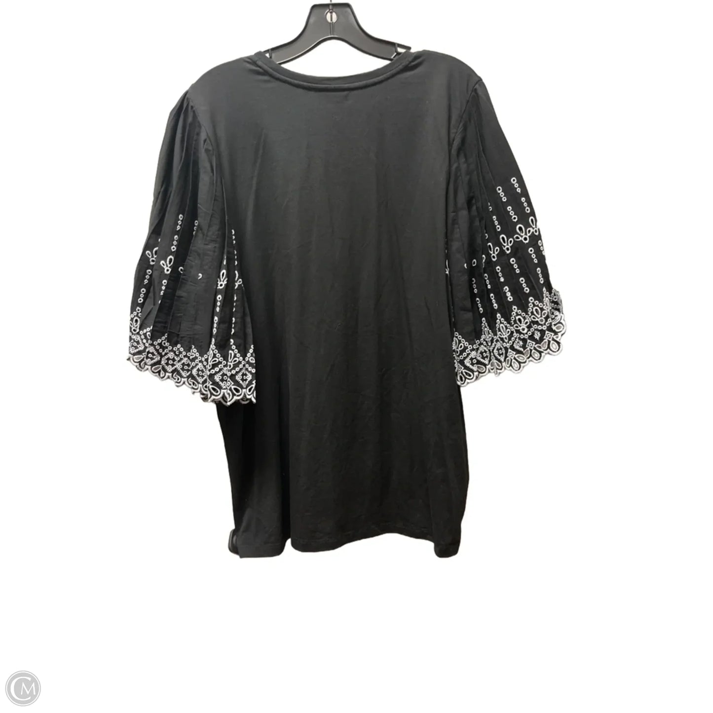 Top Short Sleeve By Chicos In Black & White, Size: Xl