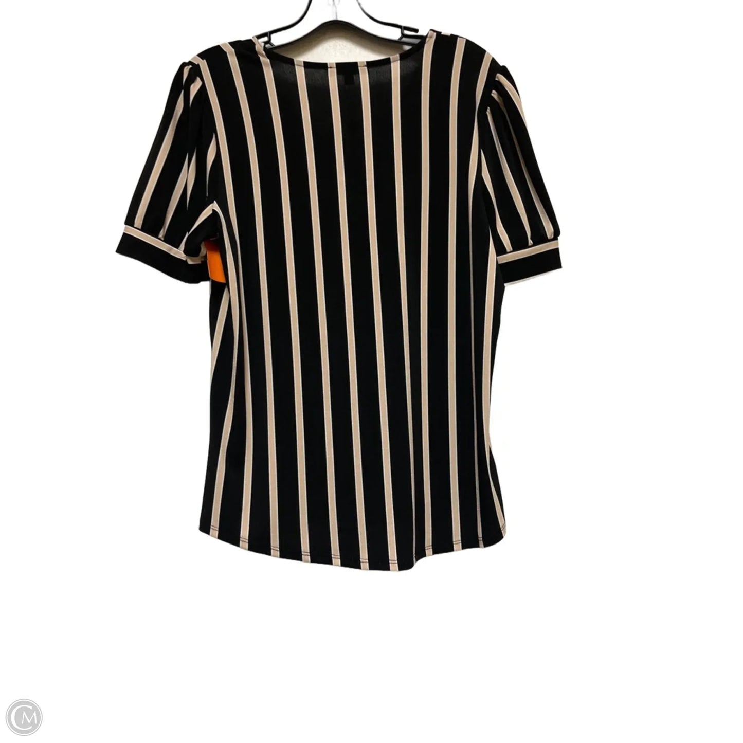 Top Short Sleeve By Adrianna Papell In Striped Pattern, Size: M