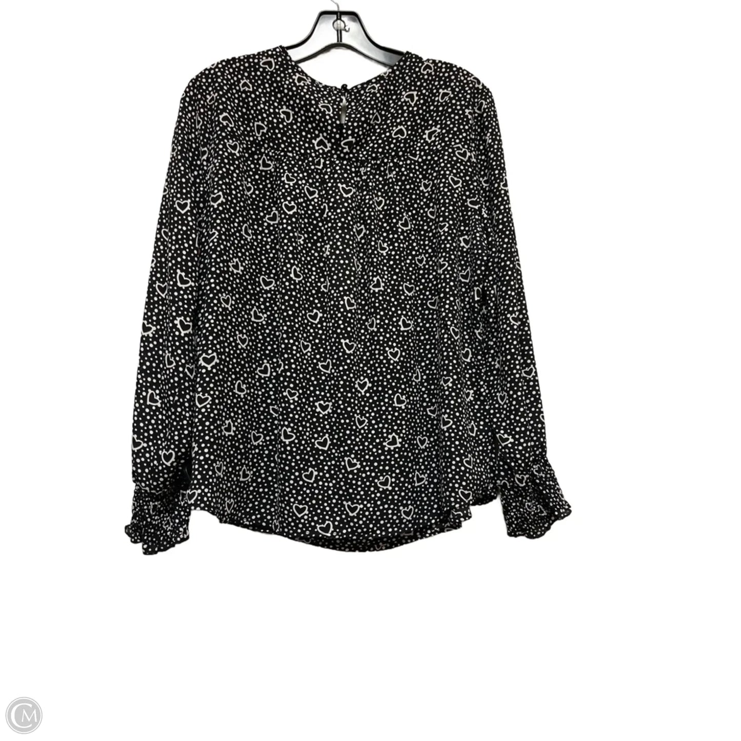Top Long Sleeve By Ny Collection In Black & White, Size: Lp