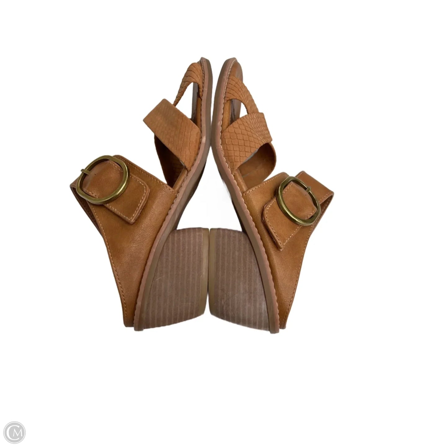 Sandals Heels Block By Sofft In Tan, Size: 7.5