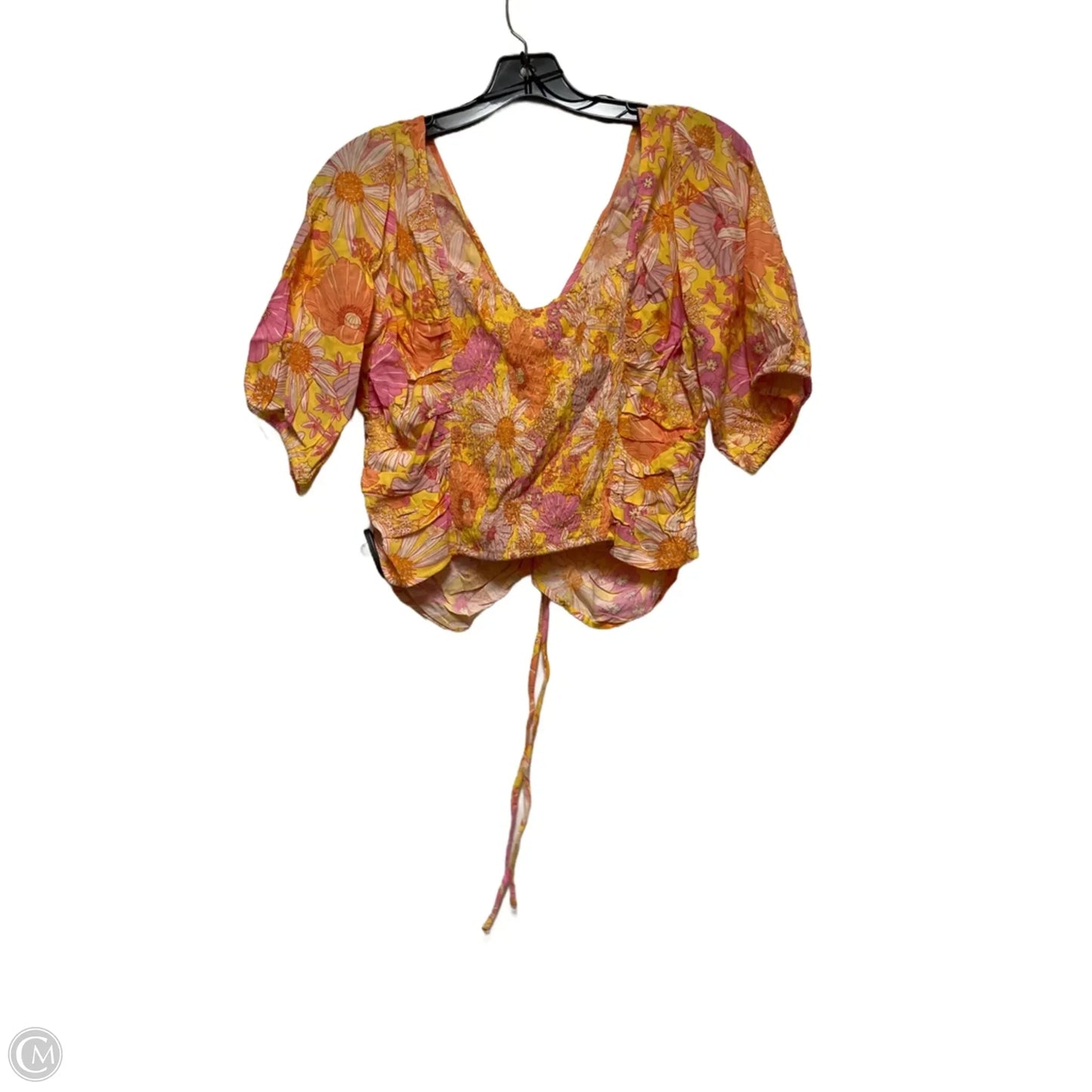 Top Short Sleeve By H&m In Floral Print, Size: L