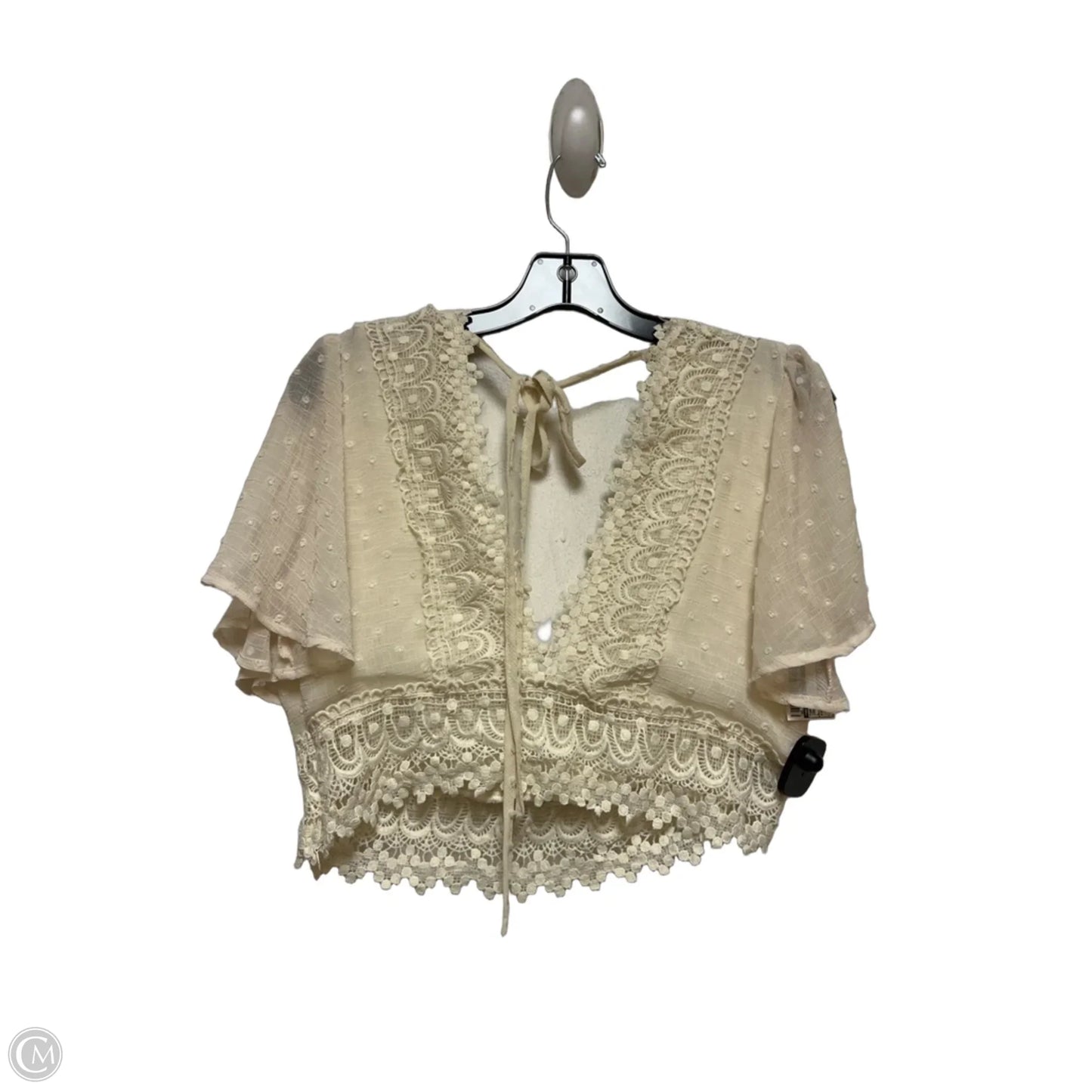Top Short Sleeve By Hayden La In Cream, Size: L