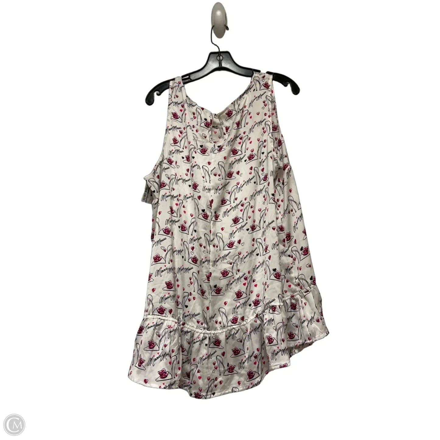 Top Sleeveless By Disney Store In Pink & White, Size: Xxl