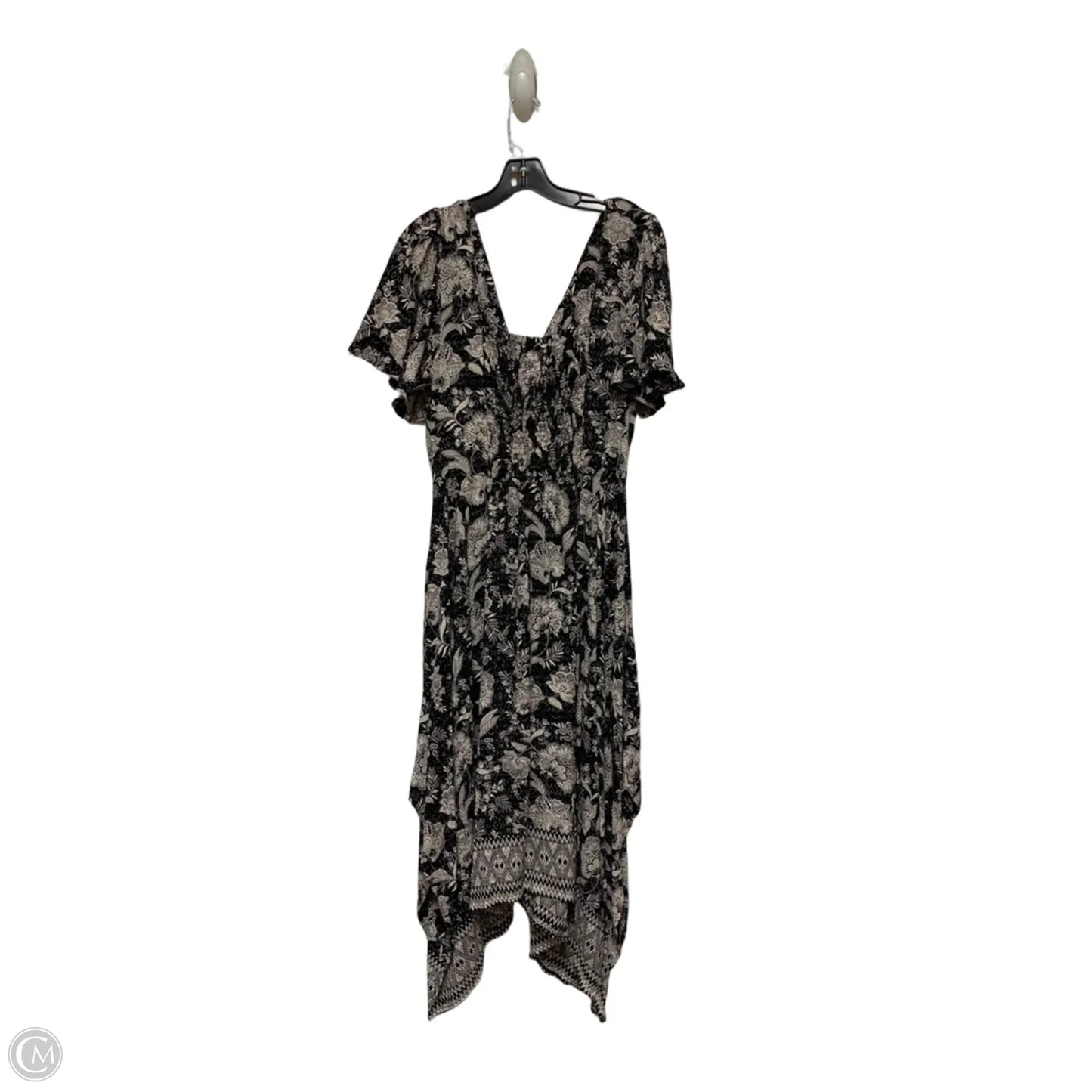 Dress Casual Midi By Angie In Black & Grey, Size: L