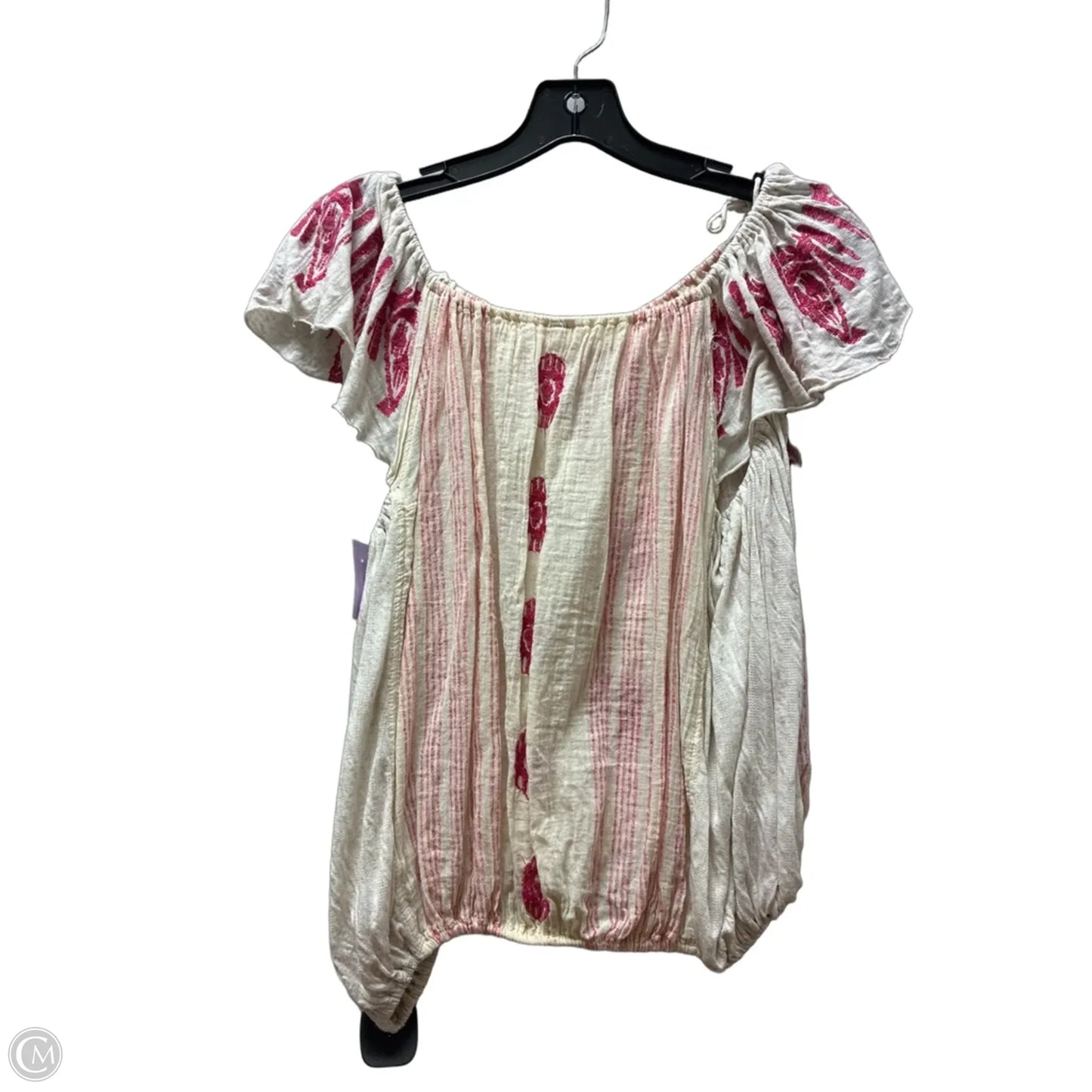 Top Short Sleeve By Free People In Pink & Tan, Size: Xs