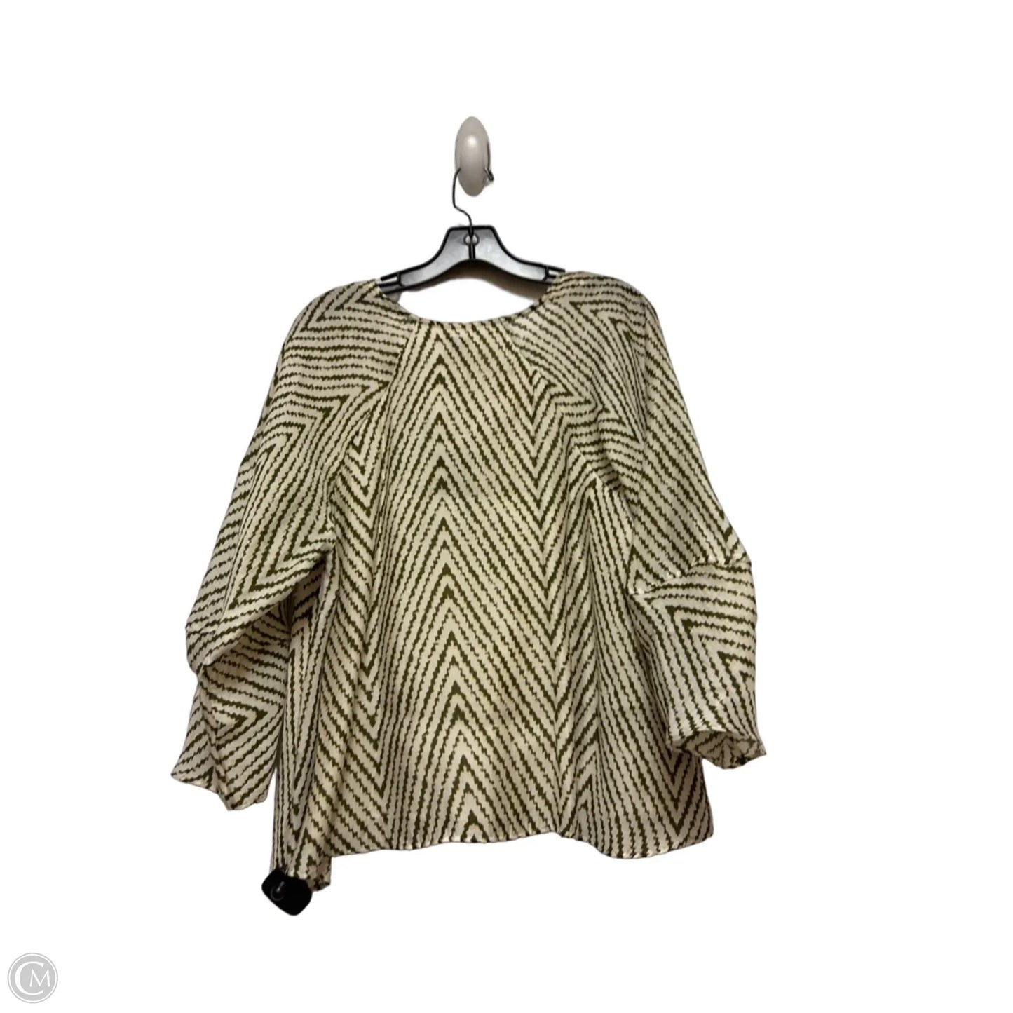 Top Long Sleeve By Worthington In Green & Tan, Size: M