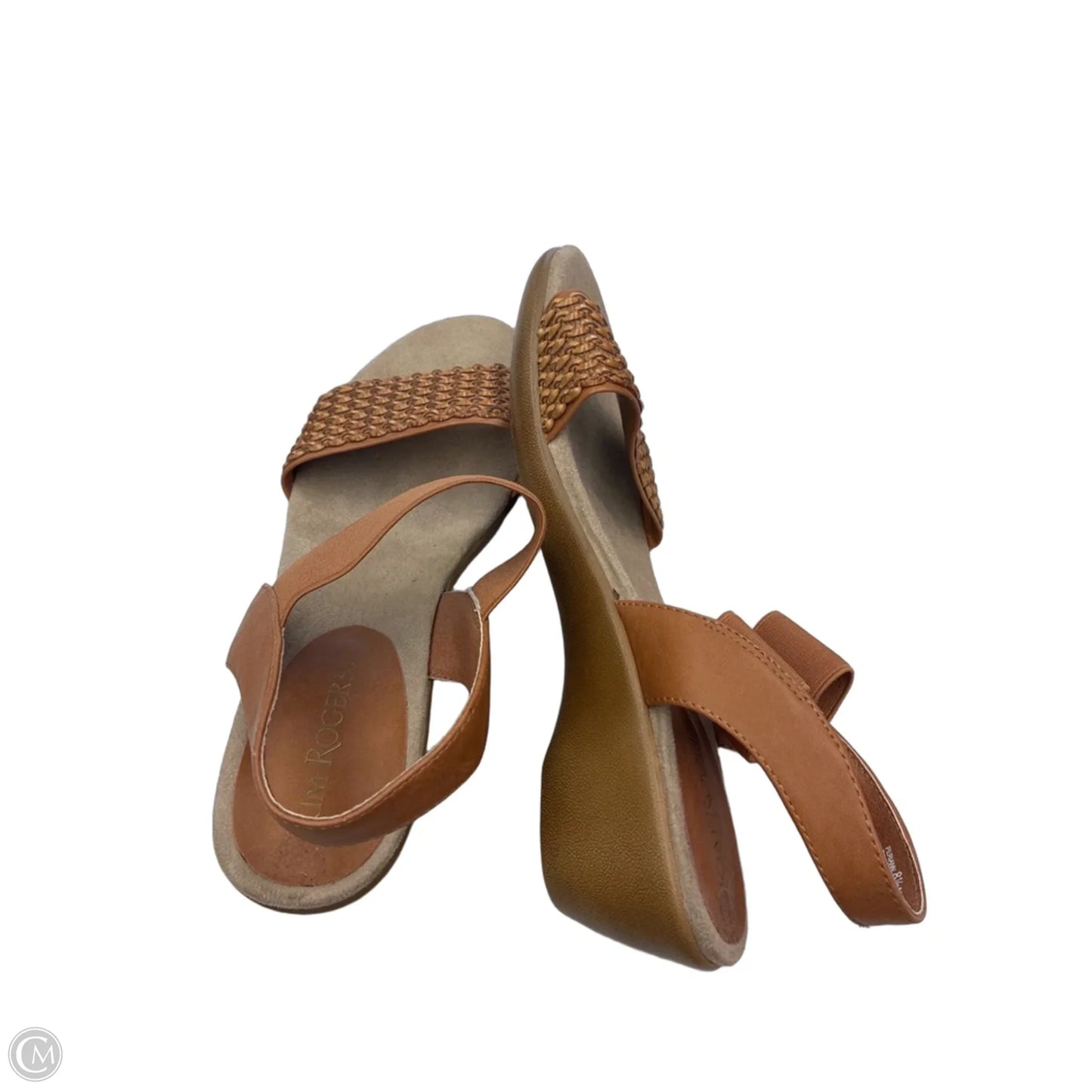 Sandals Heels Wedge By Kim Rogers In Tan, Size: 8.5