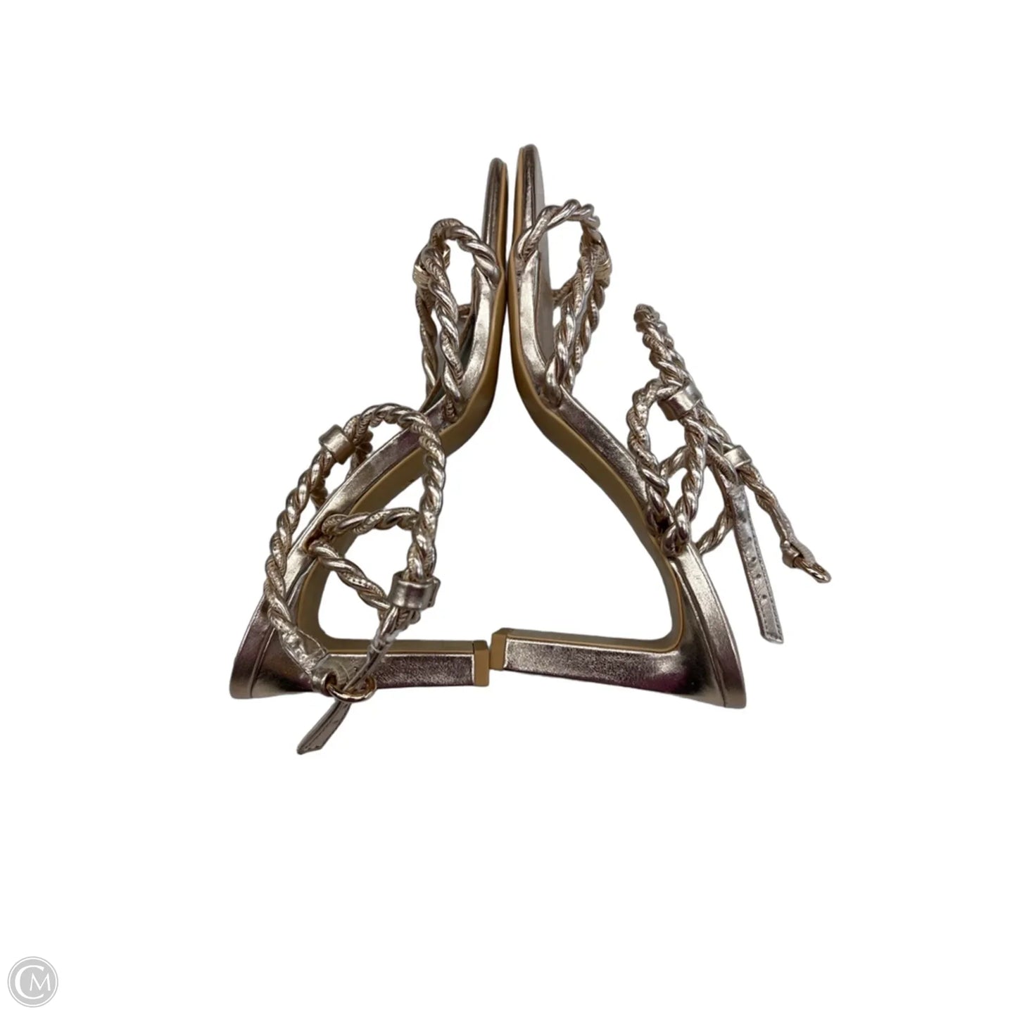 Sandals Heels Block By H&m In Gold, Size: 6