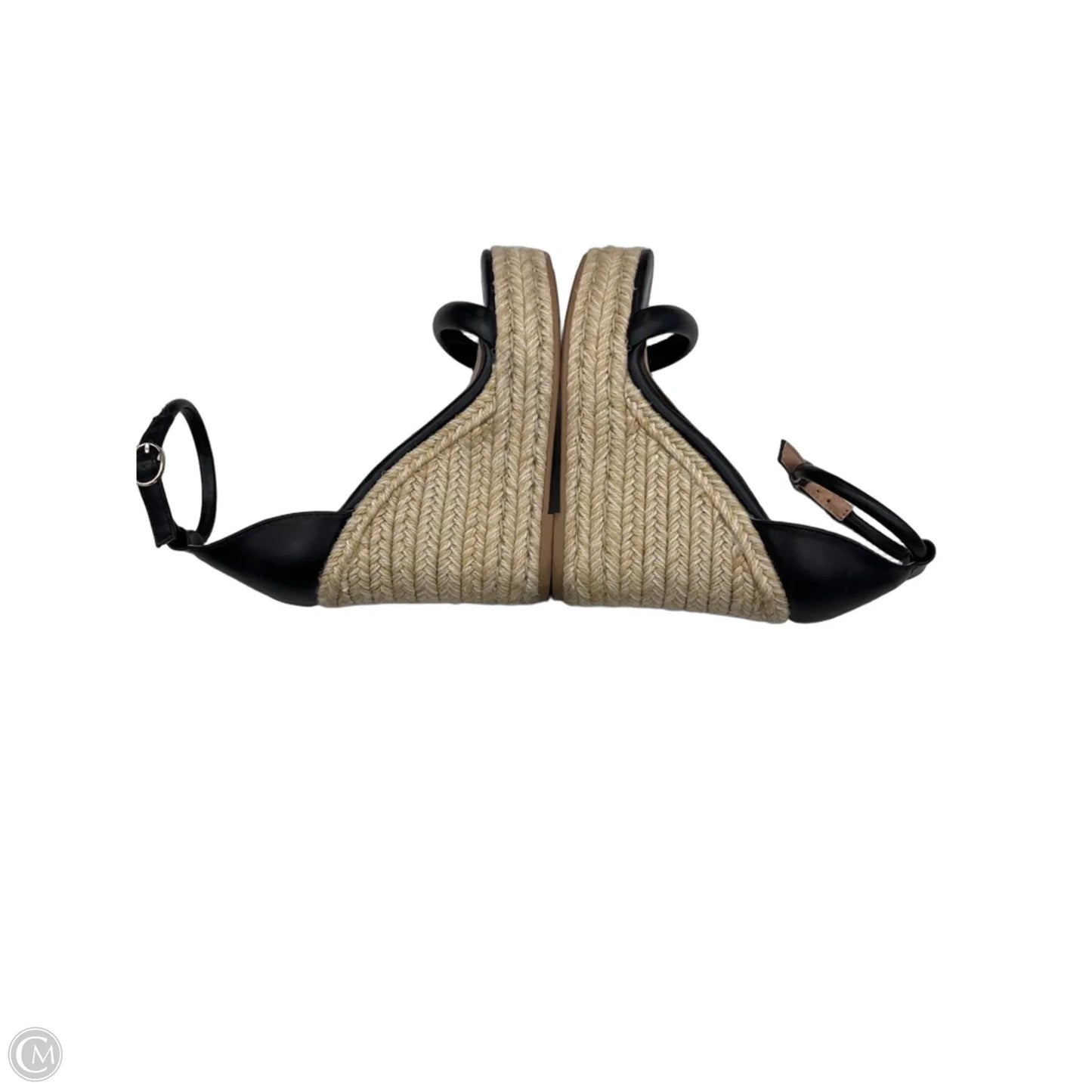 Sandals Heels Wedge By Jf In Black & Tan, Size: 5.5