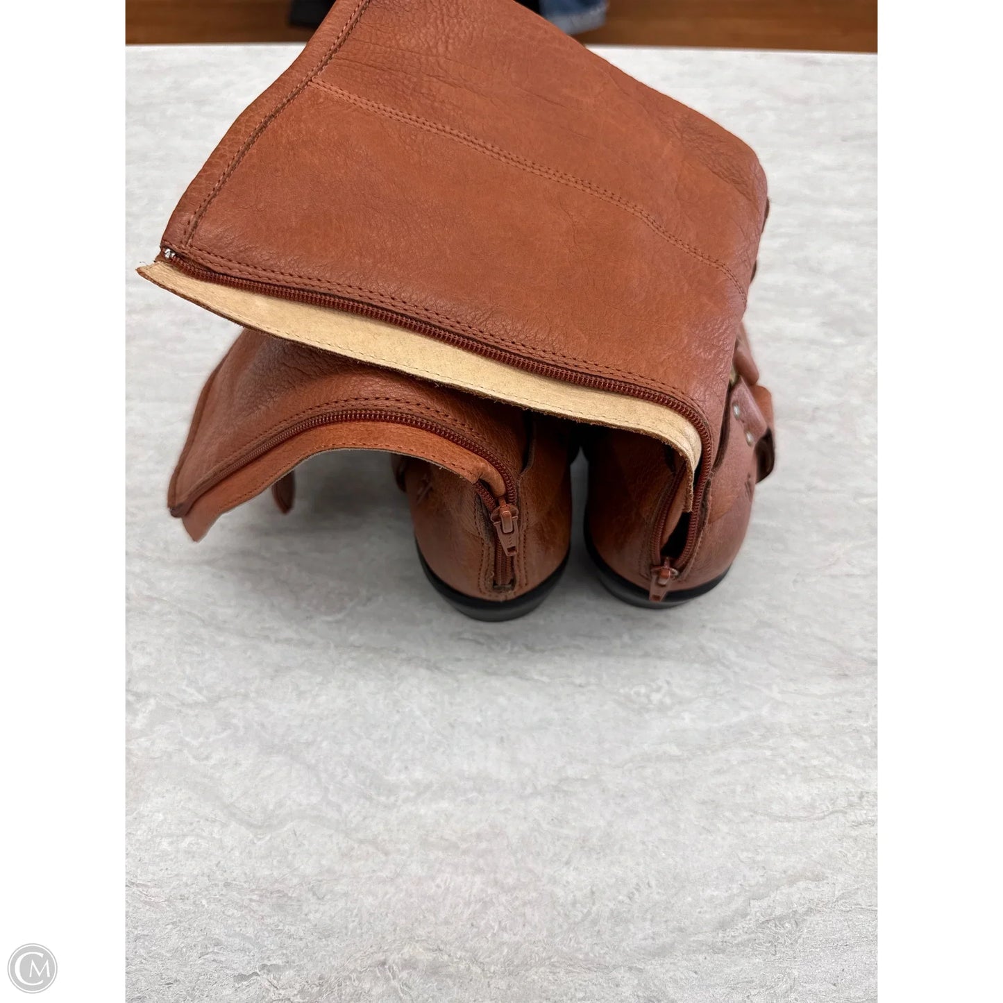 Boots Designer By Frye In Brown, Size: 5