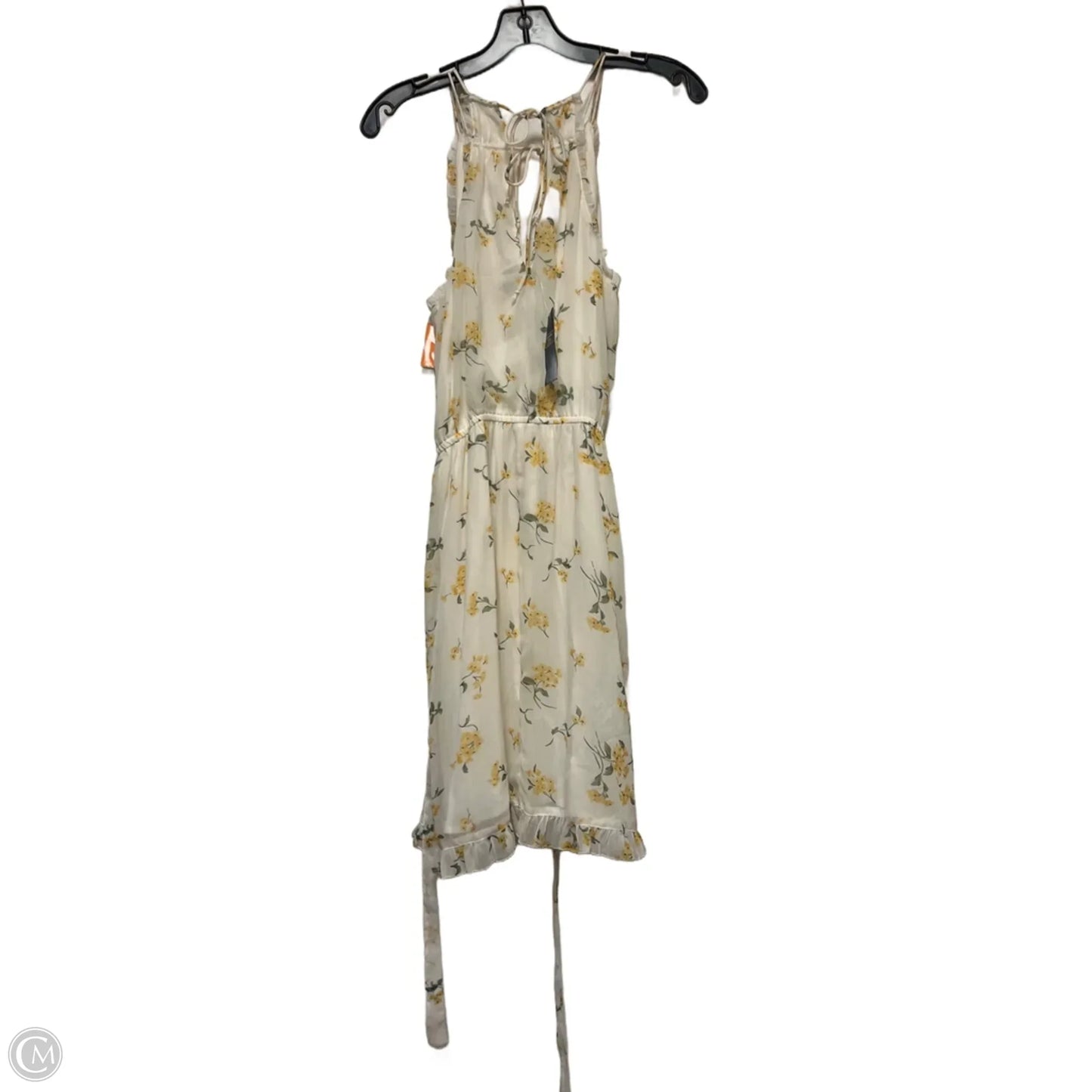 Dress Casual Short By Abercrombie And Fitch In White & Yellow, Size: S