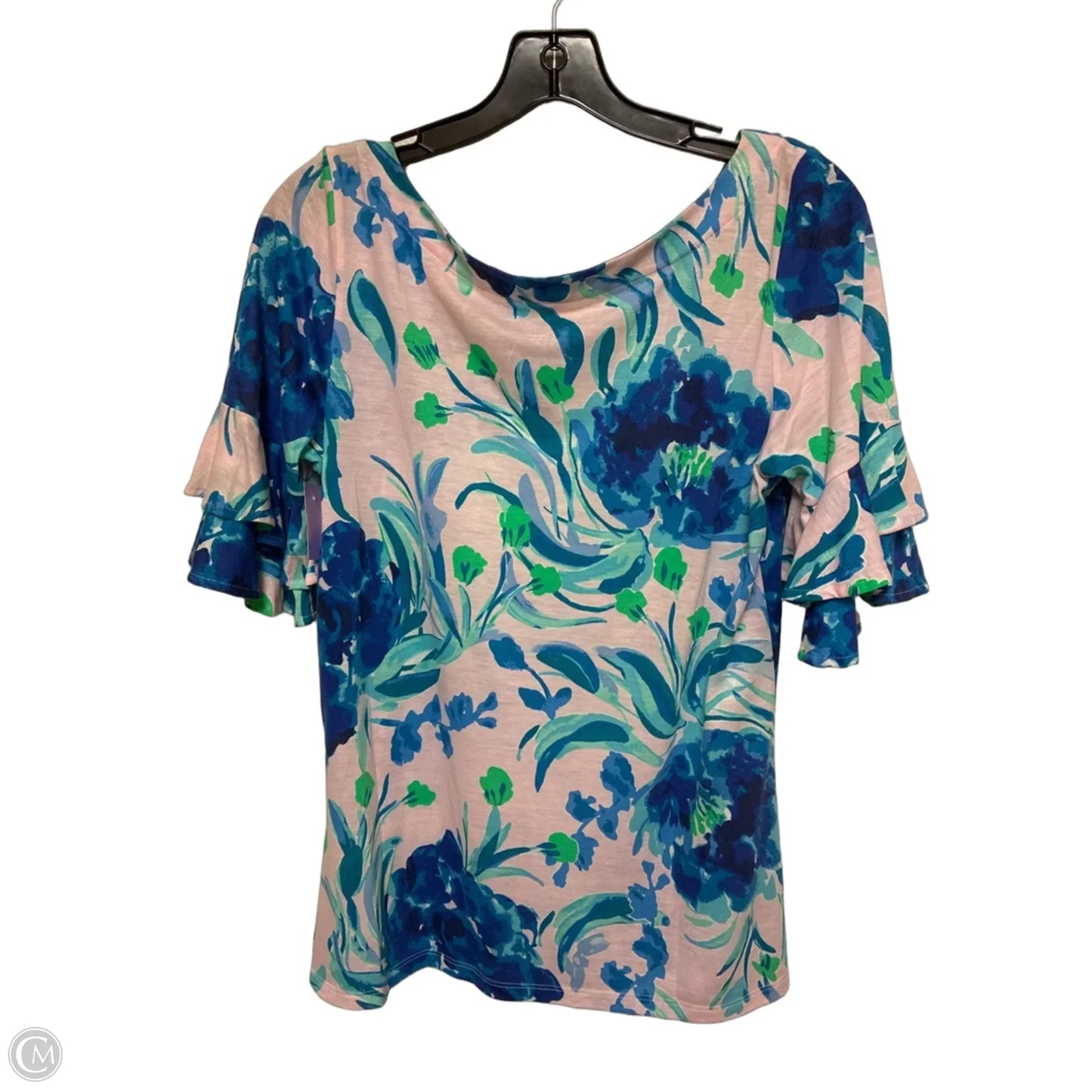 Top Short Sleeve Designer By Lilly Pulitzer In Floral Print, Size: S