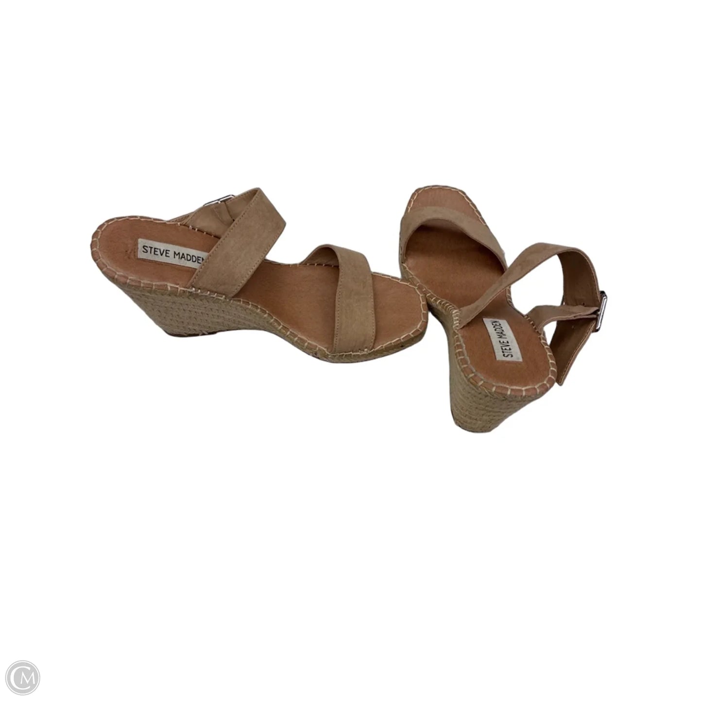 Sandals Heels Wedge By Steve Madden In Tan, Size: 9