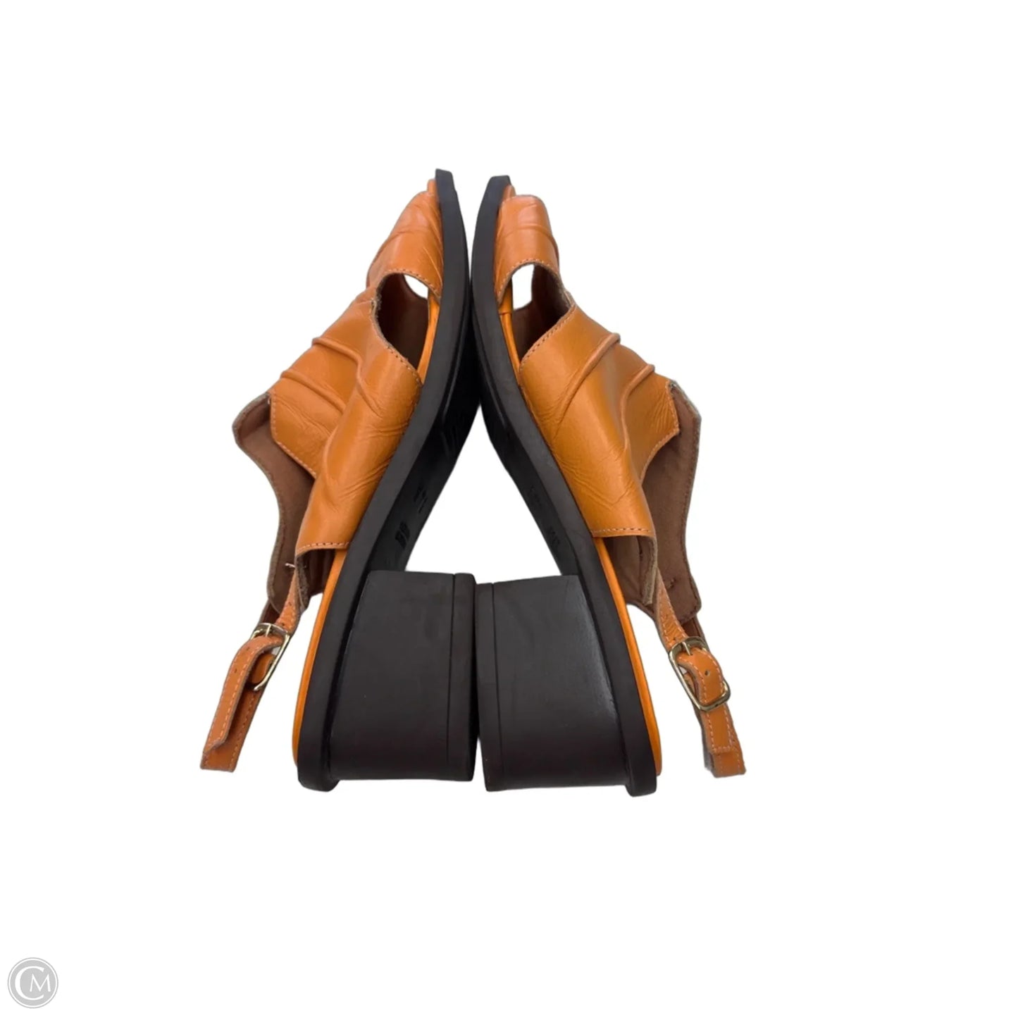Sandals Heels Block By Clothes Mentor In Orange, Size: 7