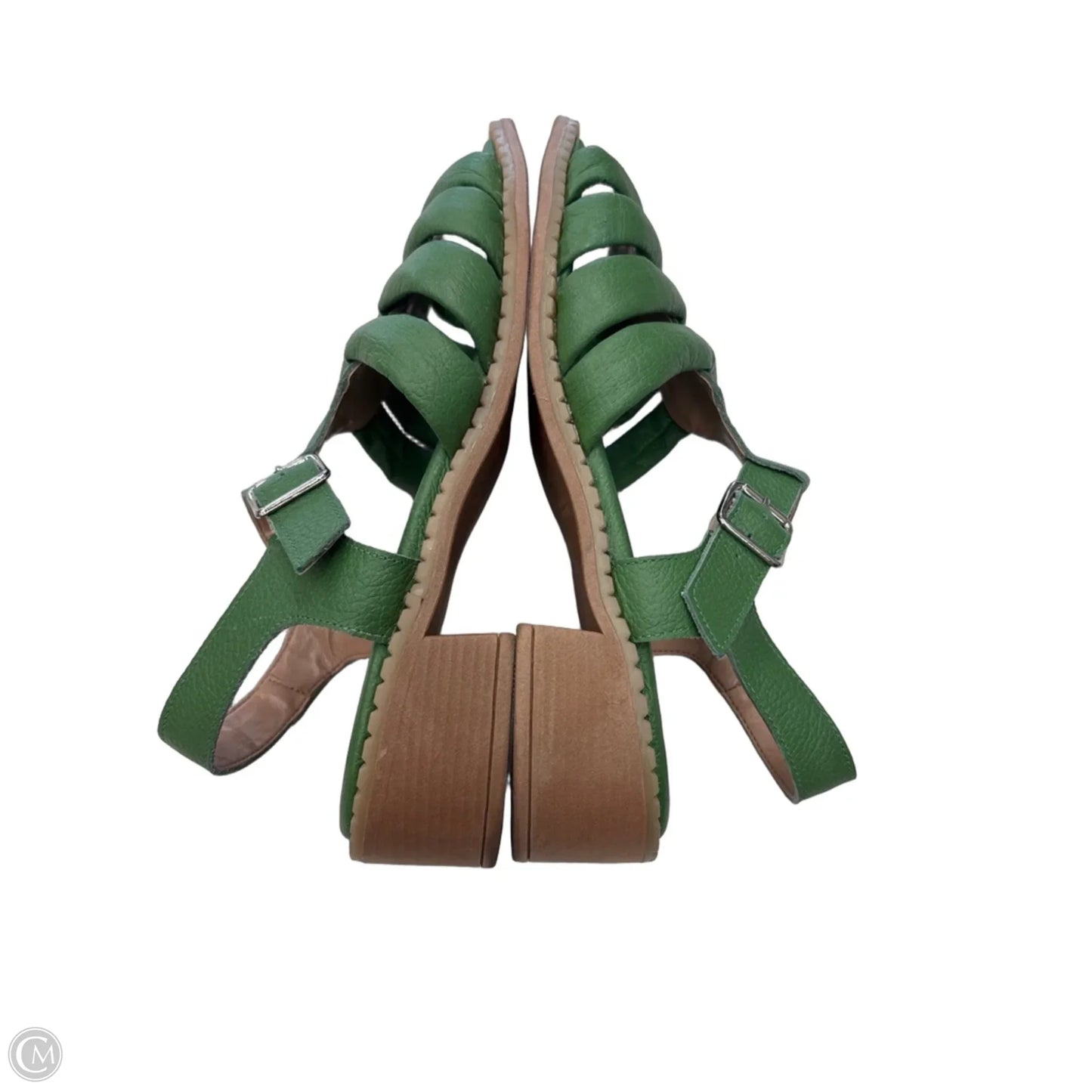 Sandals Heels Block By Clothes Mentor In Green, Size: 9