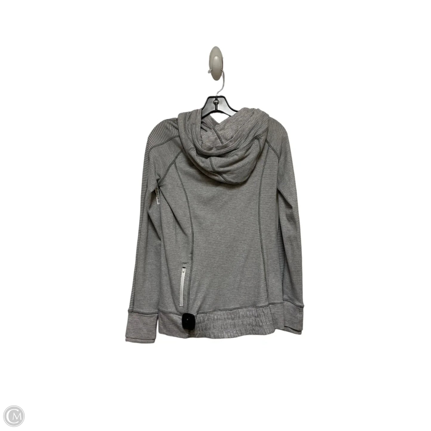 Athletic Top Long Sleeve Hoodie By Lululemon In Grey, Size: M