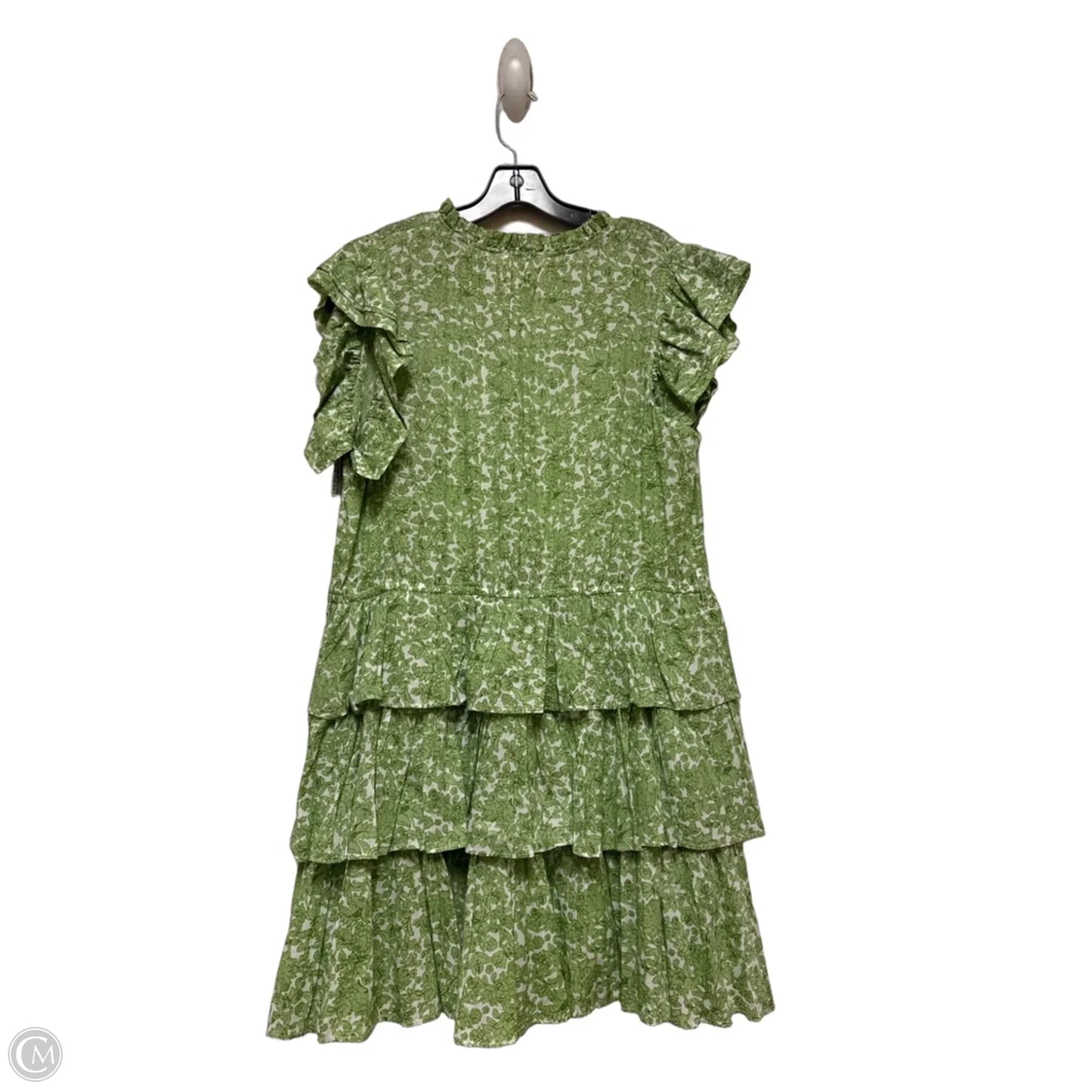 Dress Casual Short By Elan In Green & White, Size: Xl
