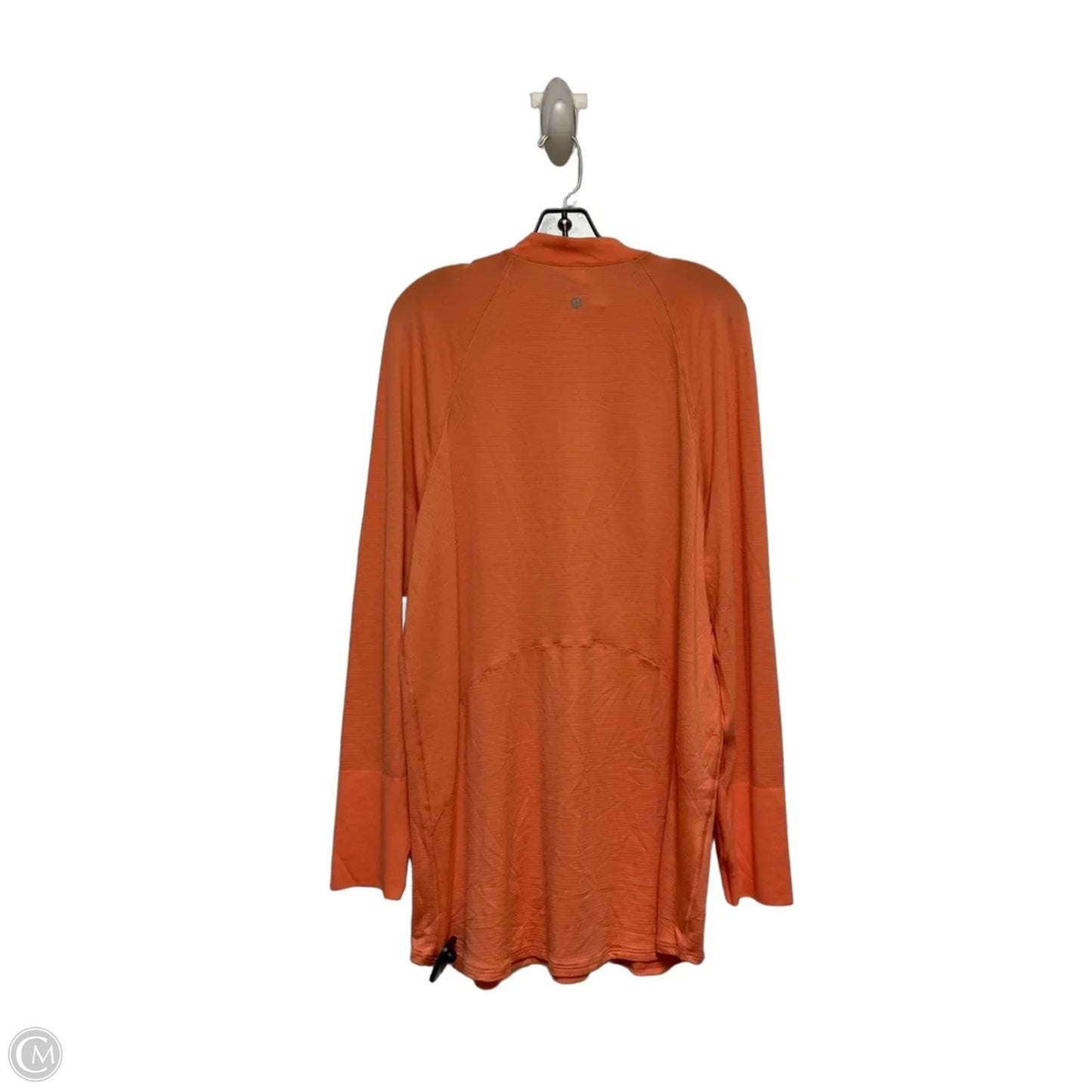 Athletic Top Long Sleeve Crewneck By Lululemon In Orange, Size: 14
