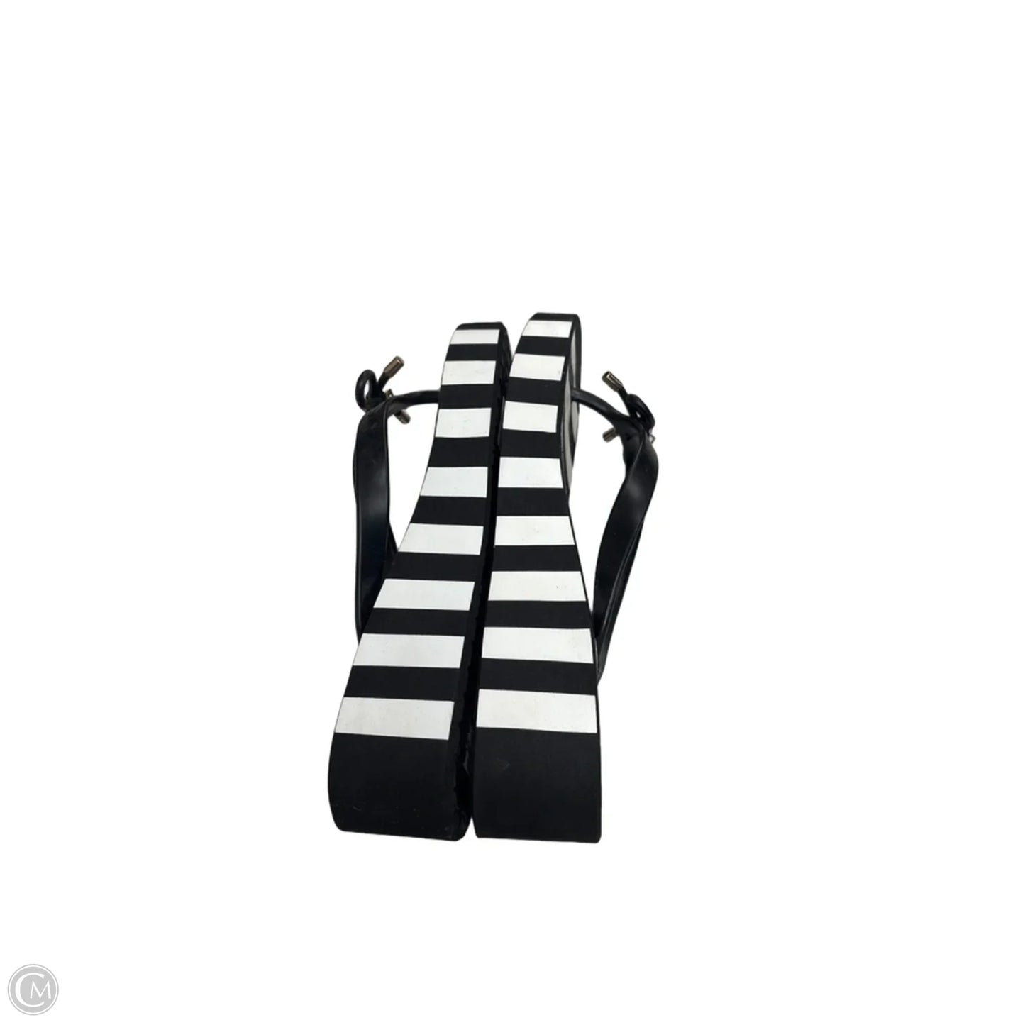 Sandals Designer By Kate Spade In Striped Pattern, Size: 9
