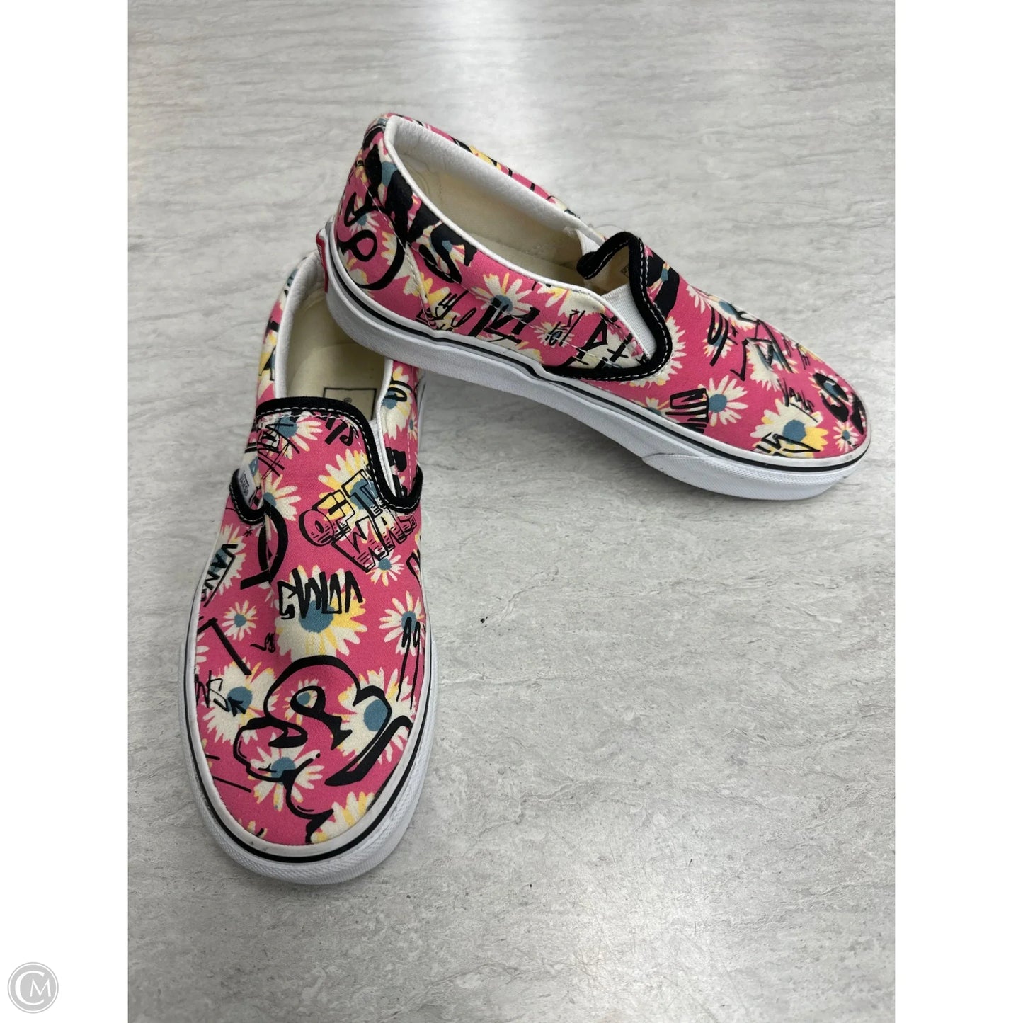 Shoes Flats By Vans In Black & Pink, Size: 6