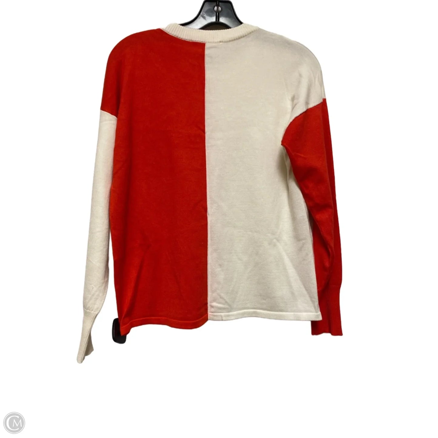 Top Long Sleeve By Cyrus In Orange & White, Size: Xs