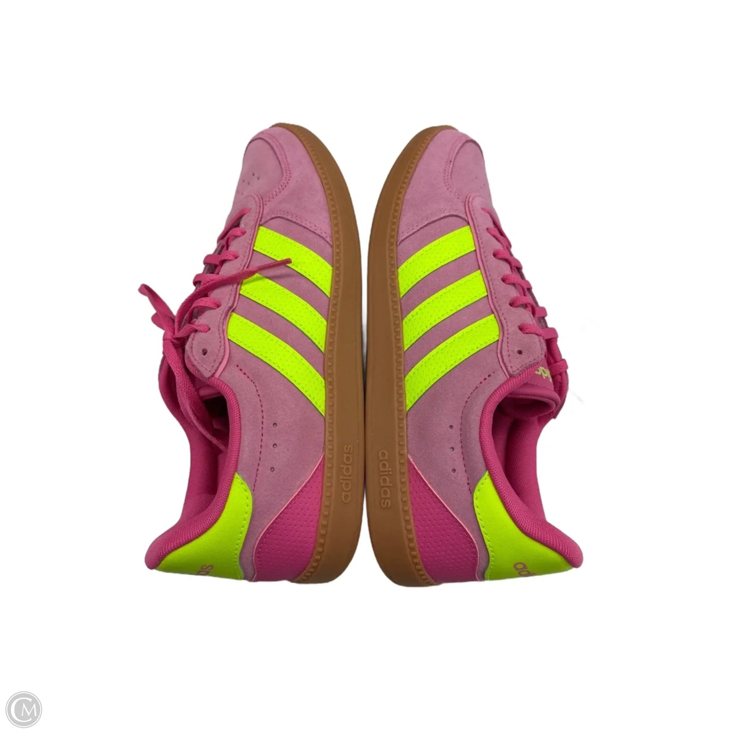 Shoes Sneakers By Adidas In Pink & Yellow, Size: 11