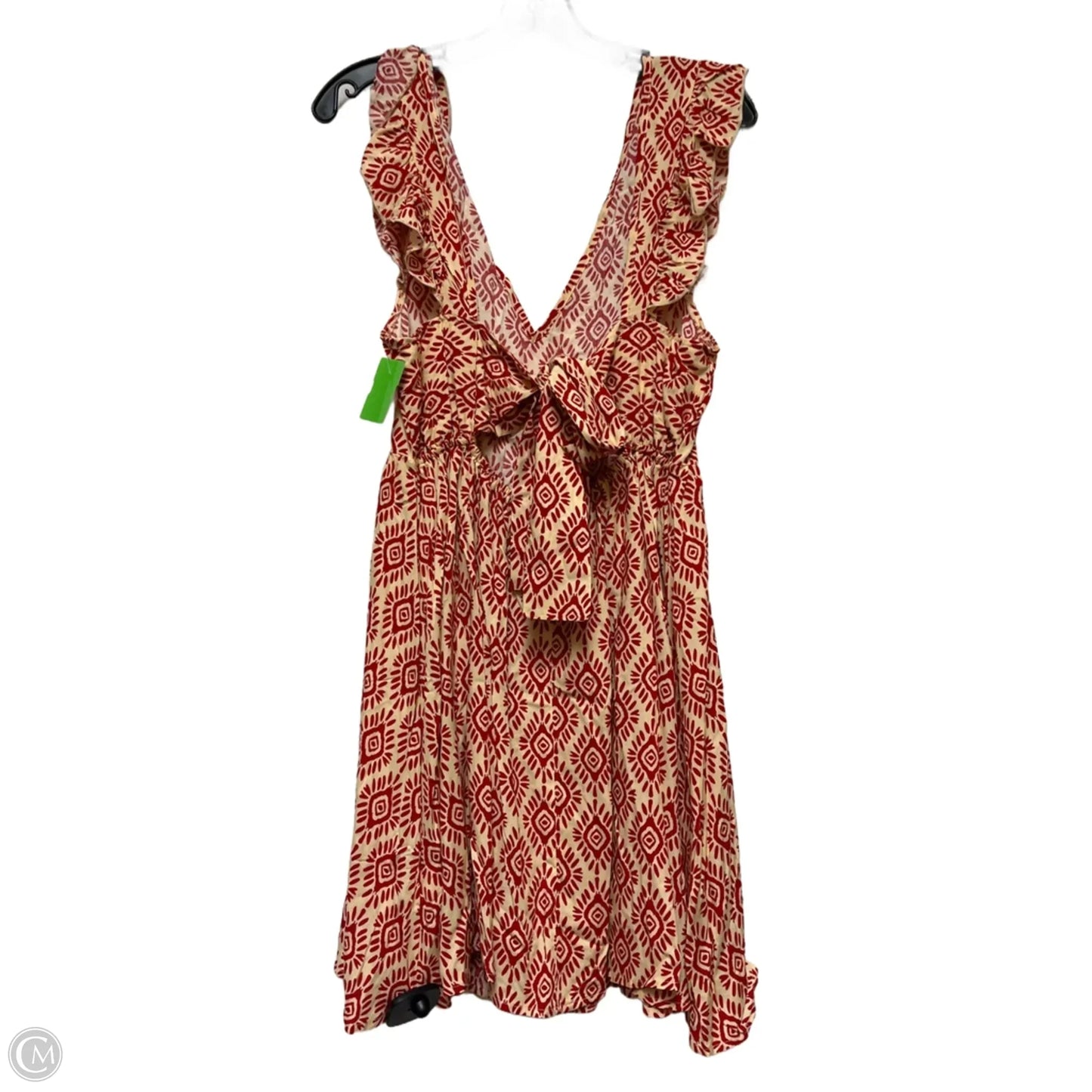 Dress Casual Short By Cupshe In Cream & Red, Size: M