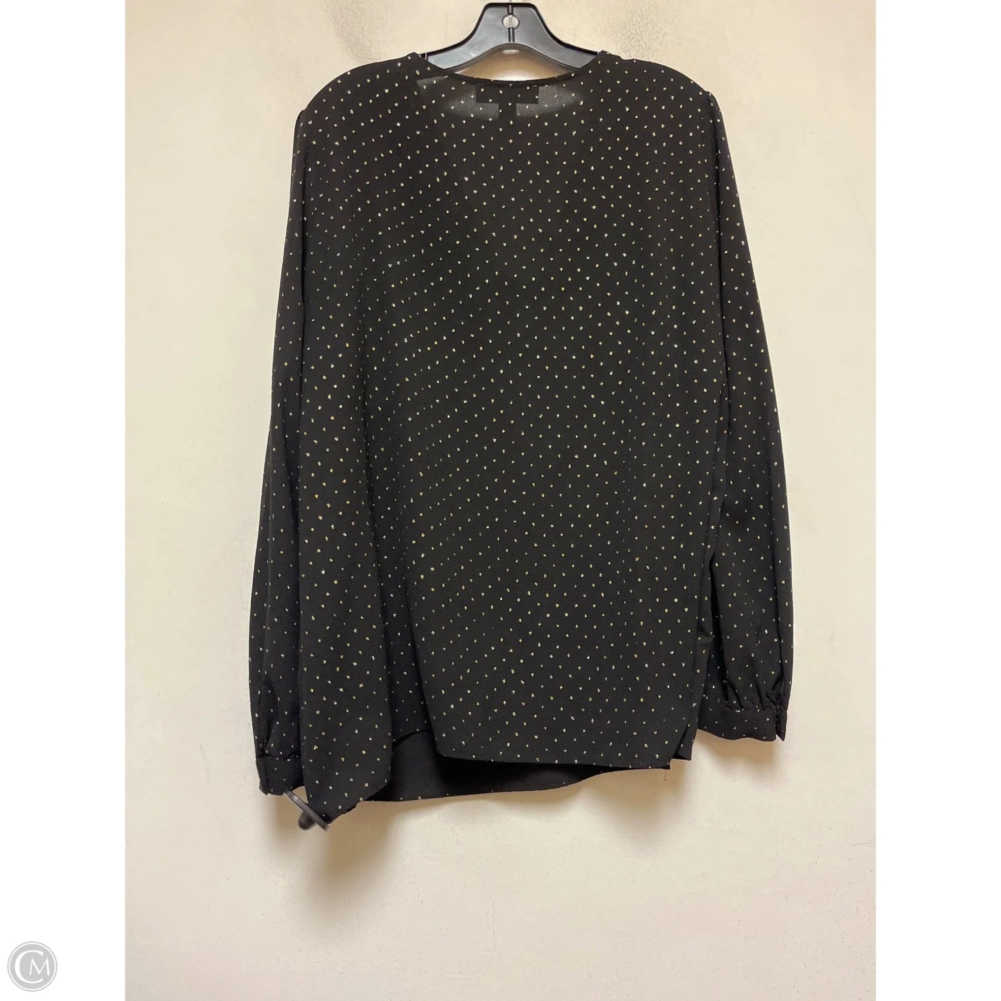 Top Long Sleeve By Michael By Michael Kors In Black & Gold, Size: Xl