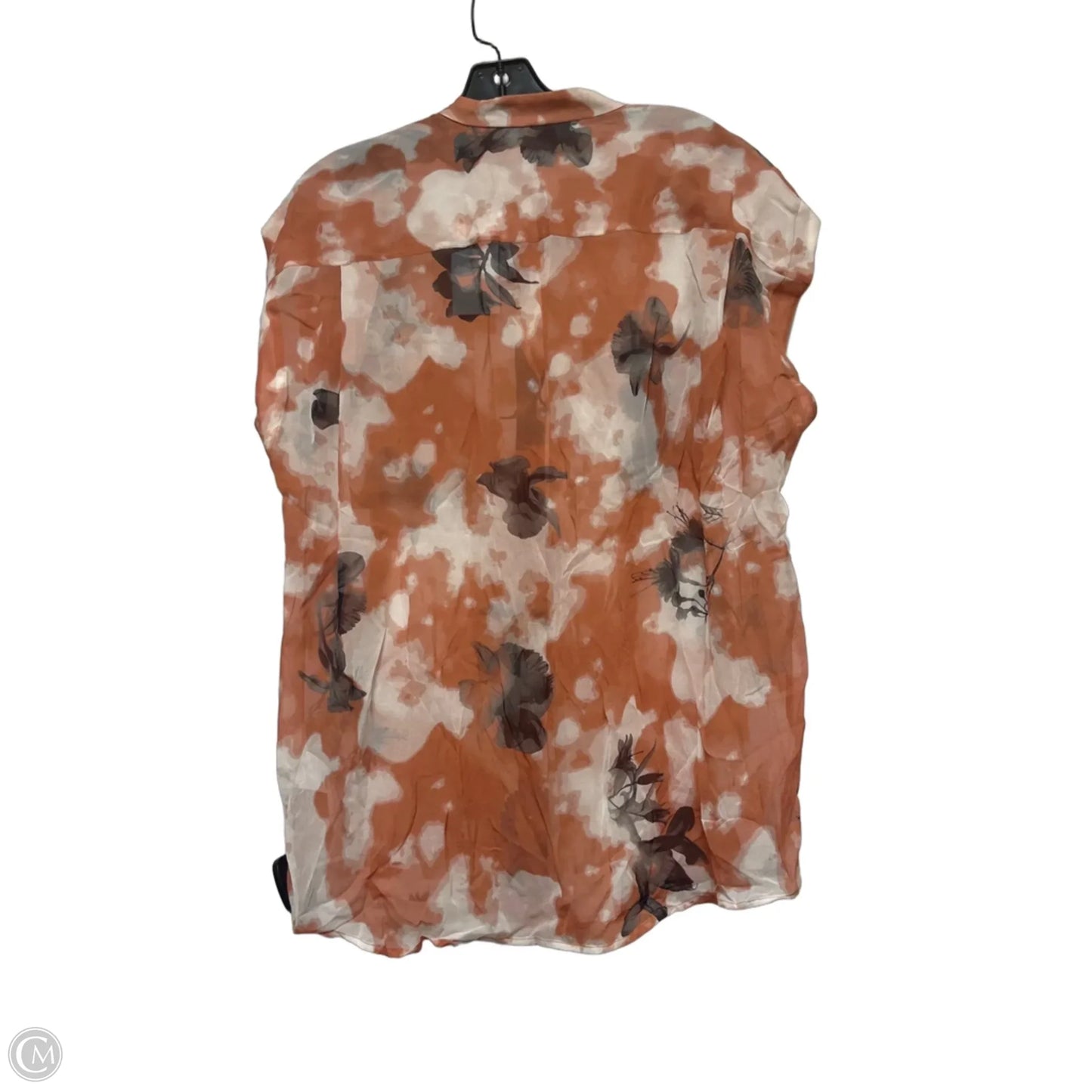 Top Sleeveless By Equipment In Black & Orange, Size: L