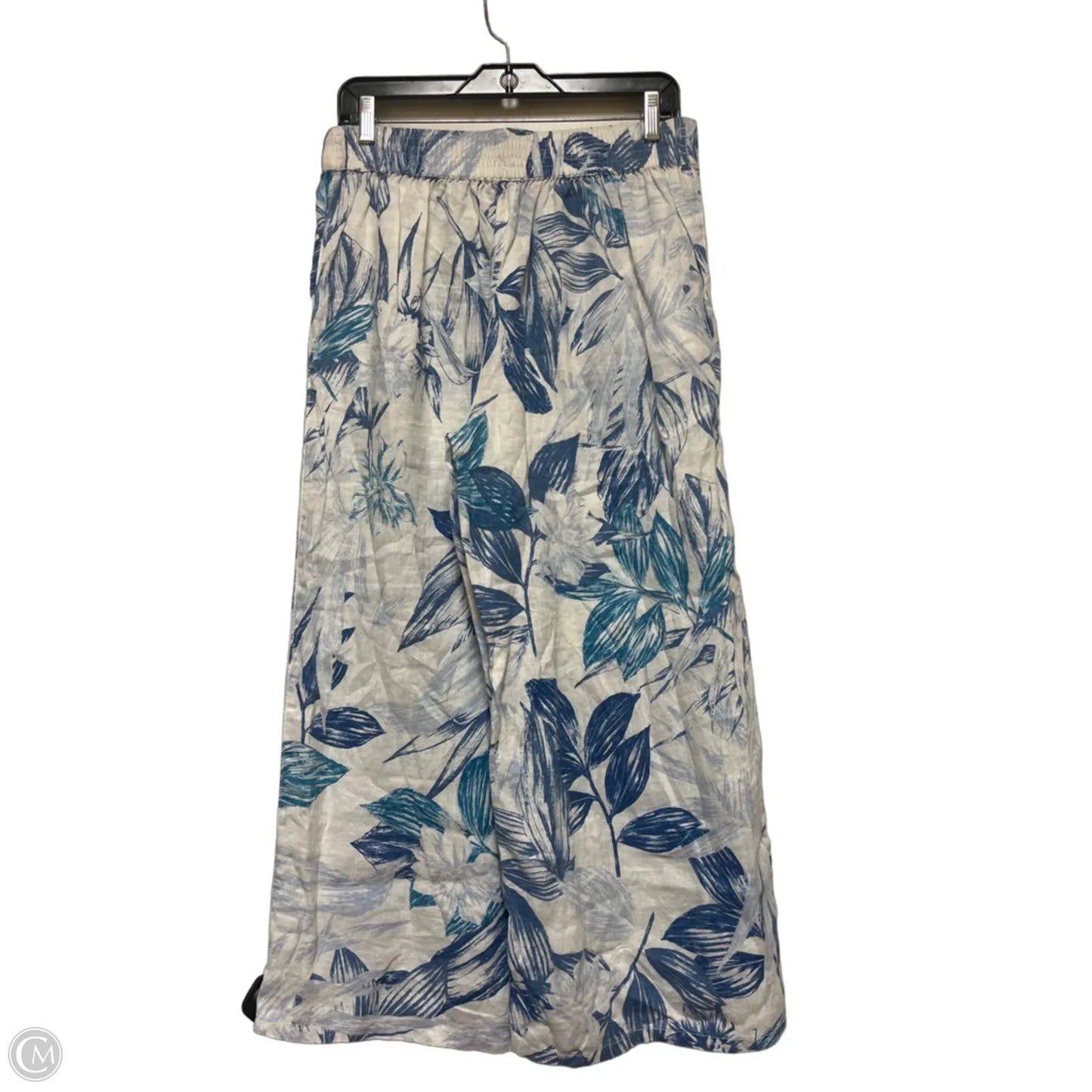 Pants Wide Leg By C And C In Blue & White, Size: M