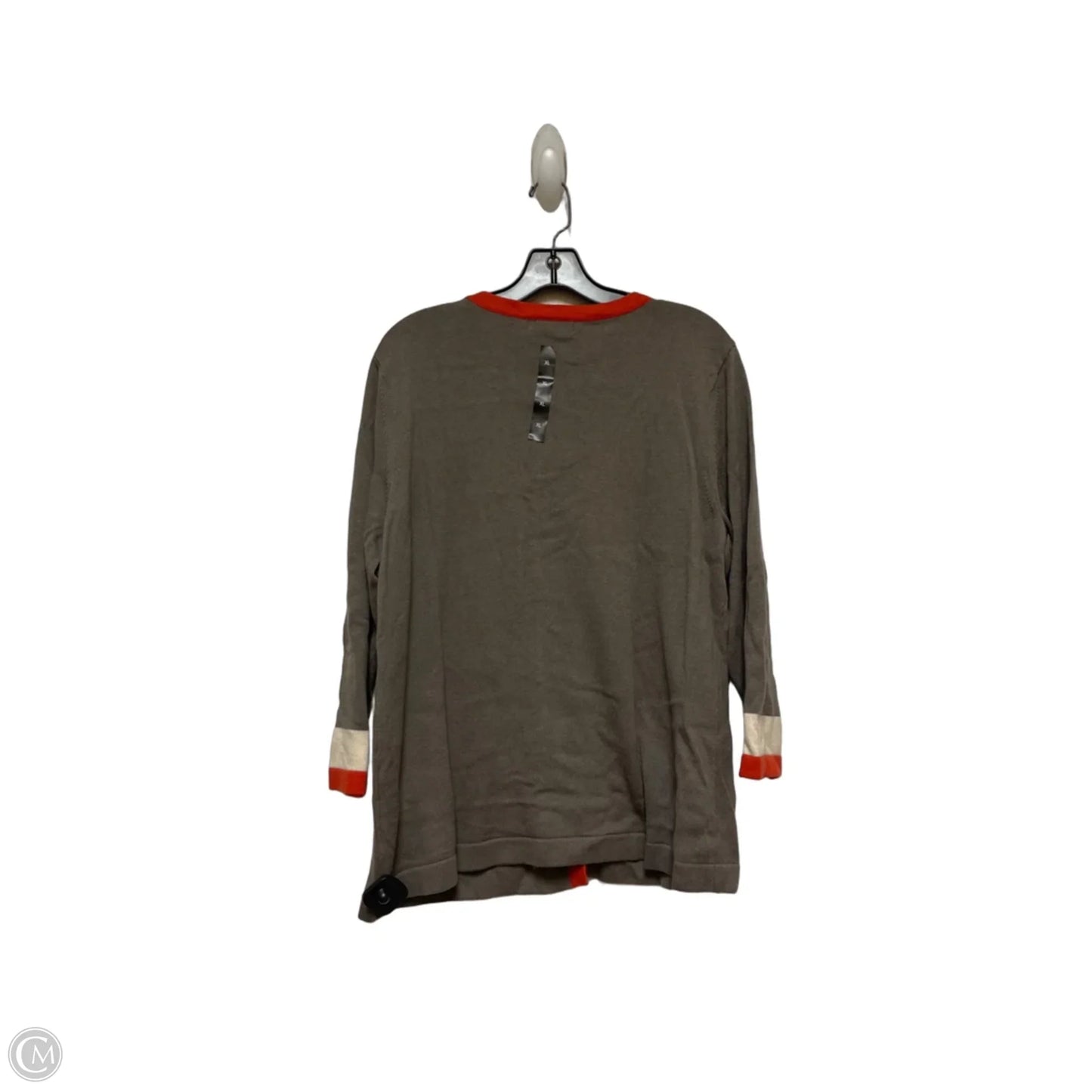 Cardigan By Banana Republic In Grey & Orange, Size: Xl