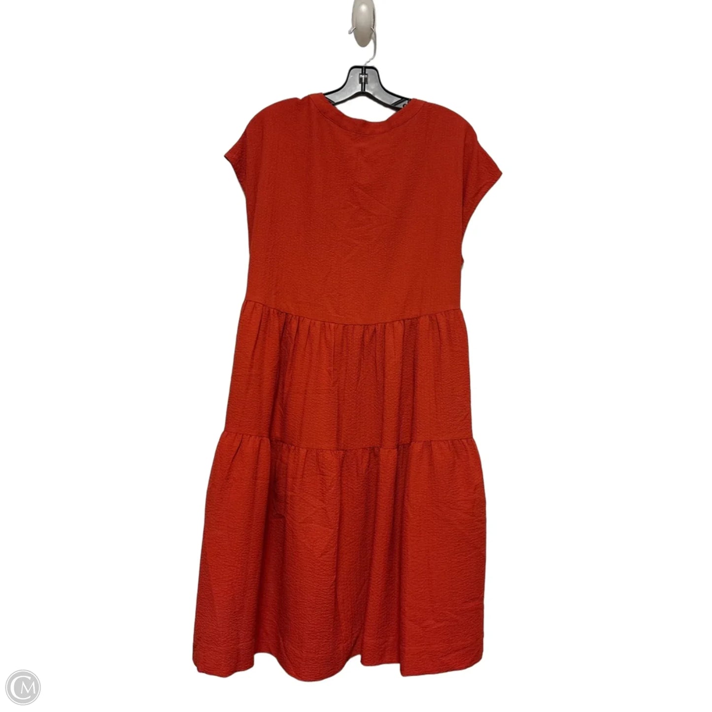 Dress Casual Short By Calvin Klein In Orange, Size: L