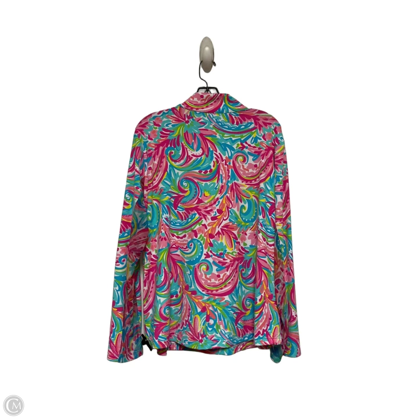 Athletic Top Long Sleeve Crewneck By Ibkul In Blue & Pink, Size: Xxl