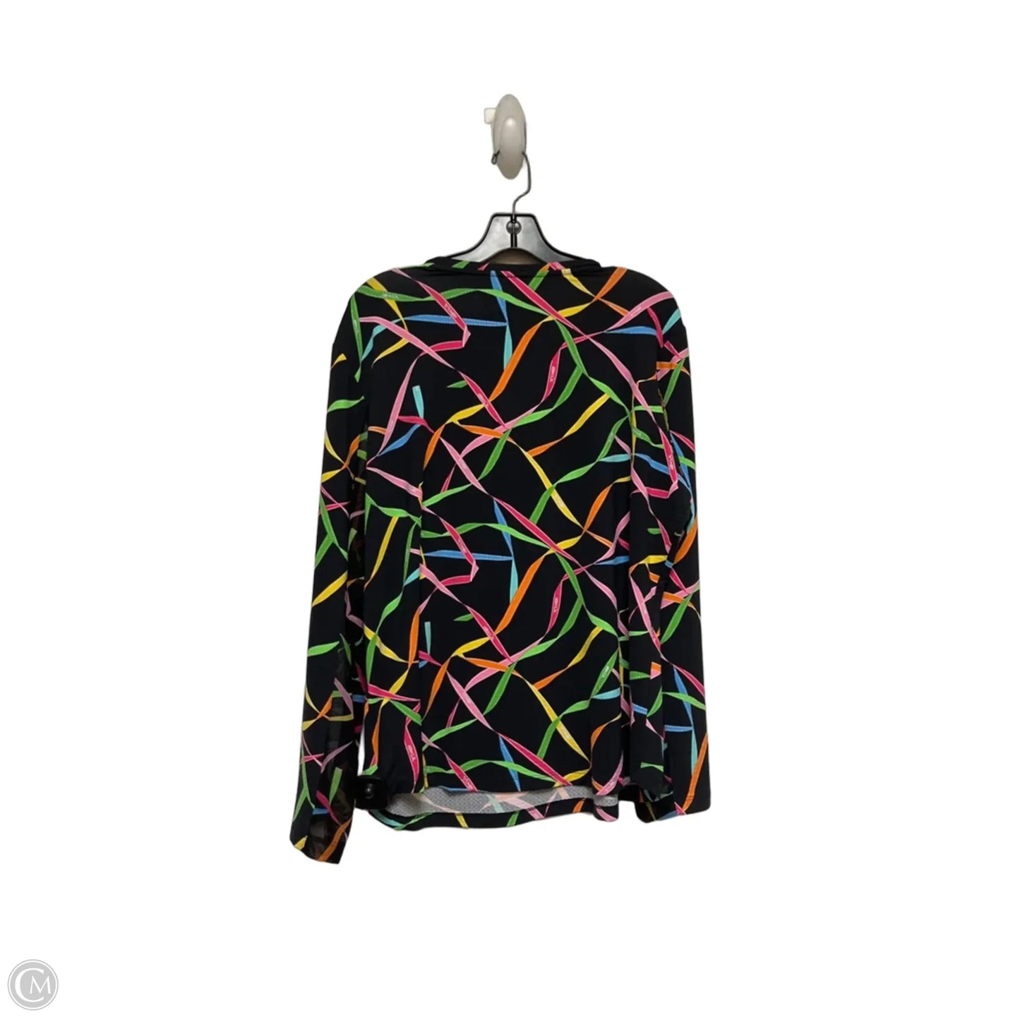 Athletic Top Long Sleeve Crewneck By Ibkul In Black & Pink, Size: Xxl