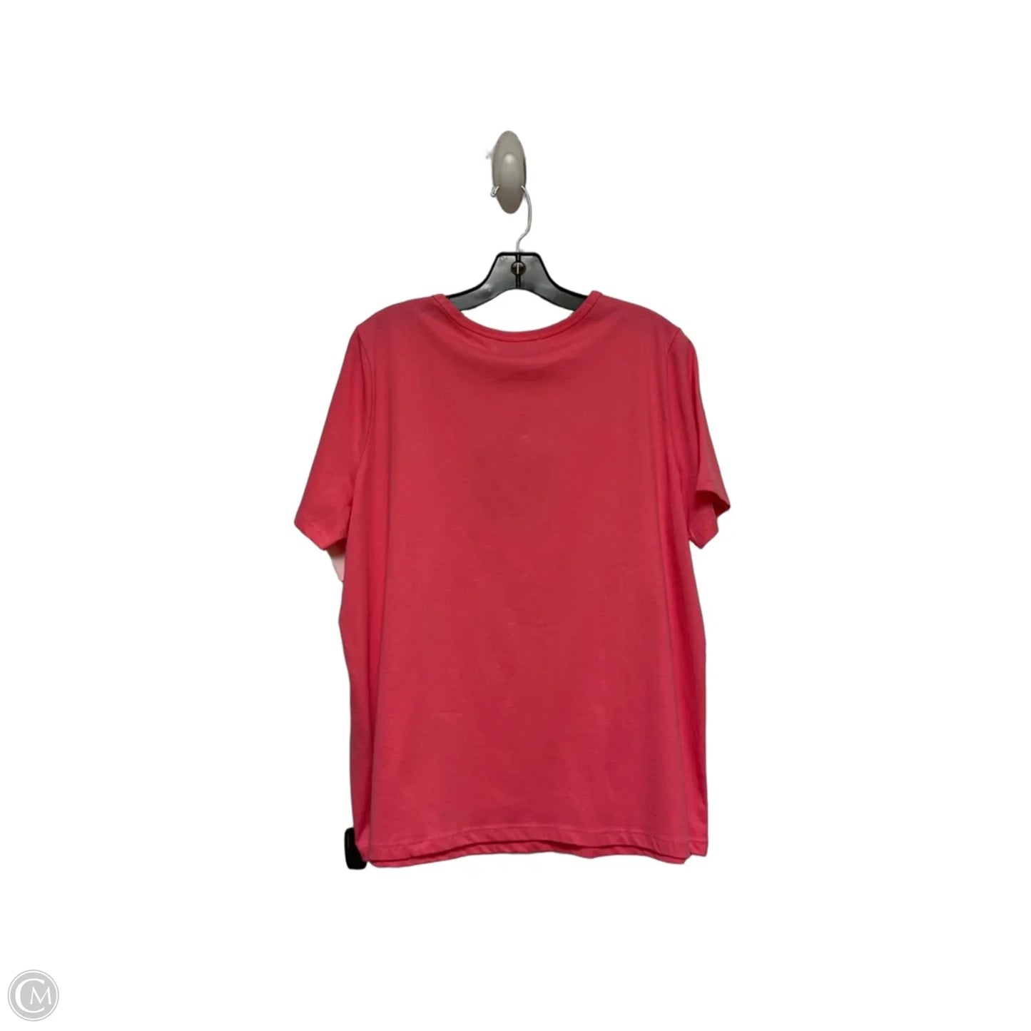 Top Short Sleeve Basic By Lauren By Ralph Lauren In Pink & Silver, Size: Xl