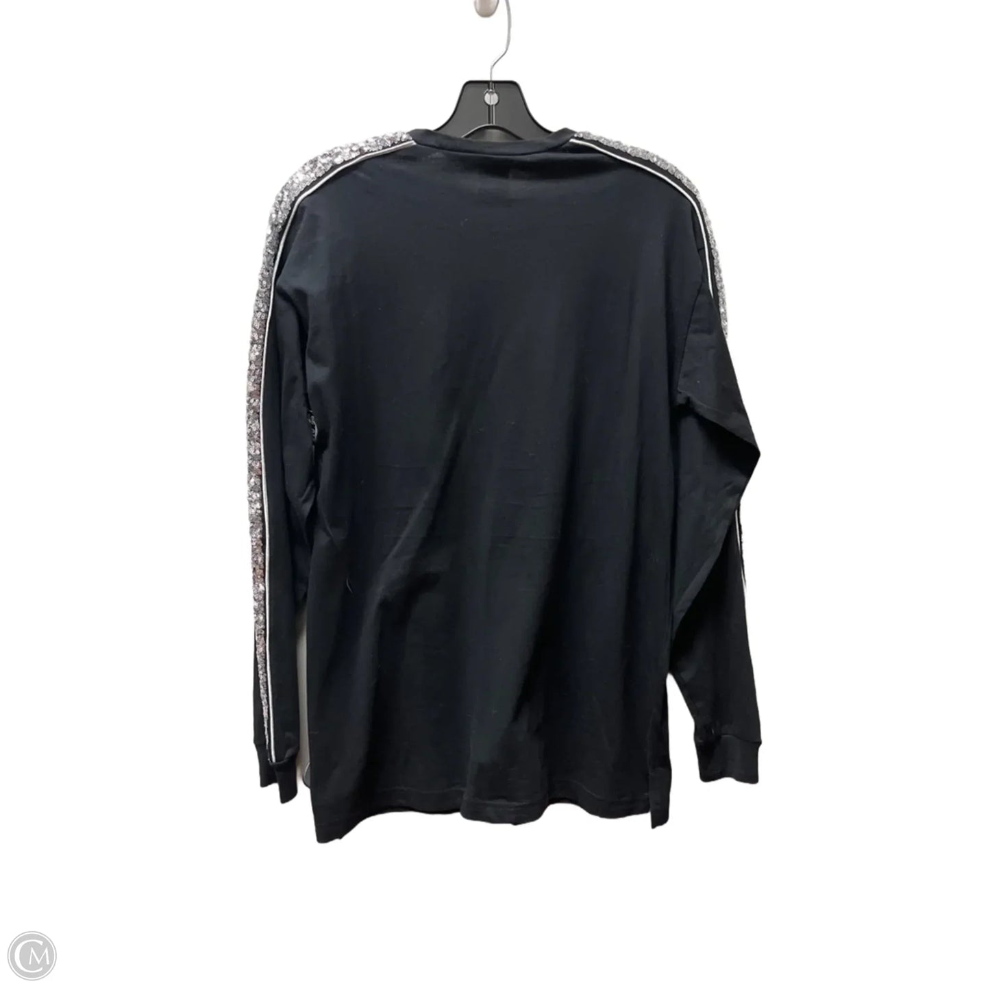 Top Long Sleeve By Pink In Black & Silver, Size: Xs