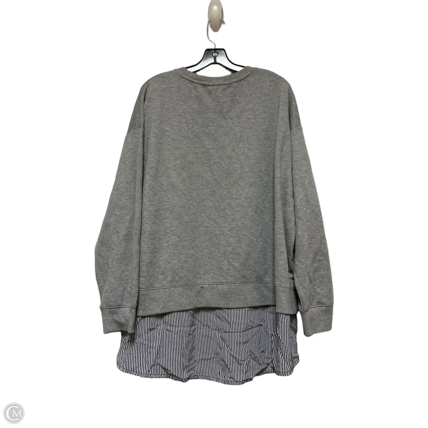 Sweatshirt Crewneck By Tommy Hilfiger In Grey, Size: 2x