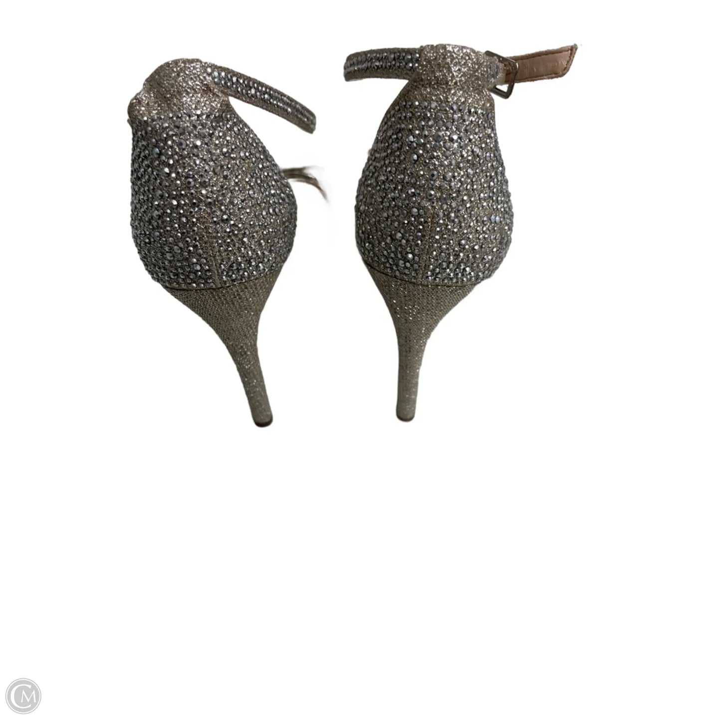 Sandals Heels Stiletto By International Concepts In Silver, Size: 10