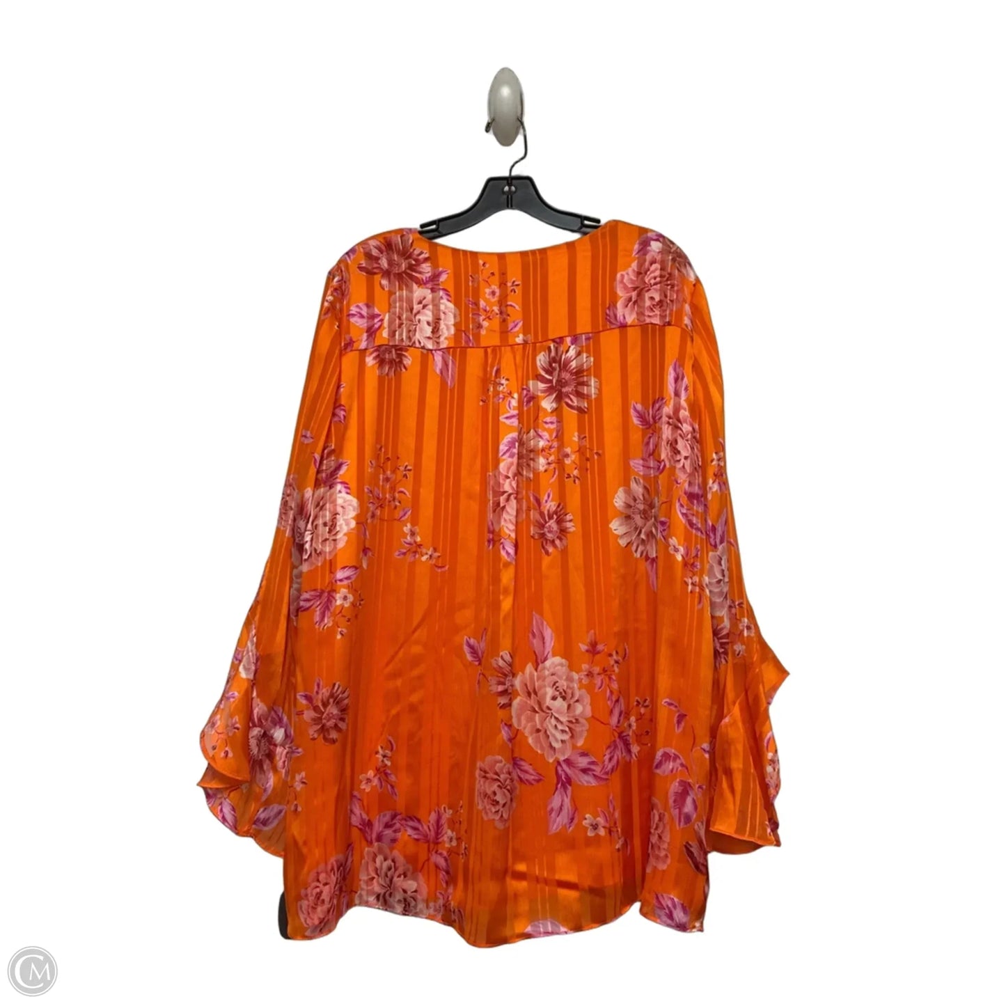 Top Short Sleeve By Vince Camuto In Orange & Pink, Size: Xl