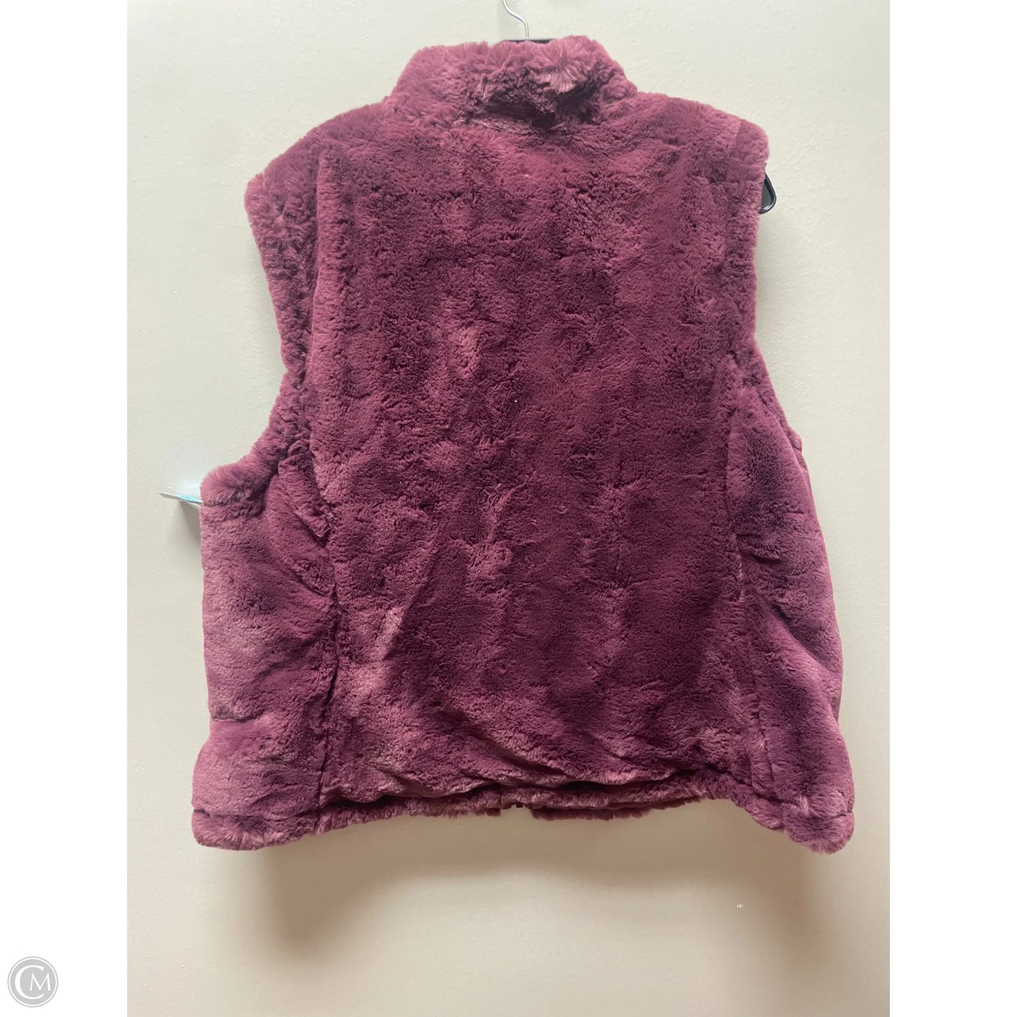 Vest Fleece By Nicole Miller In Maroon, Size: Xxl