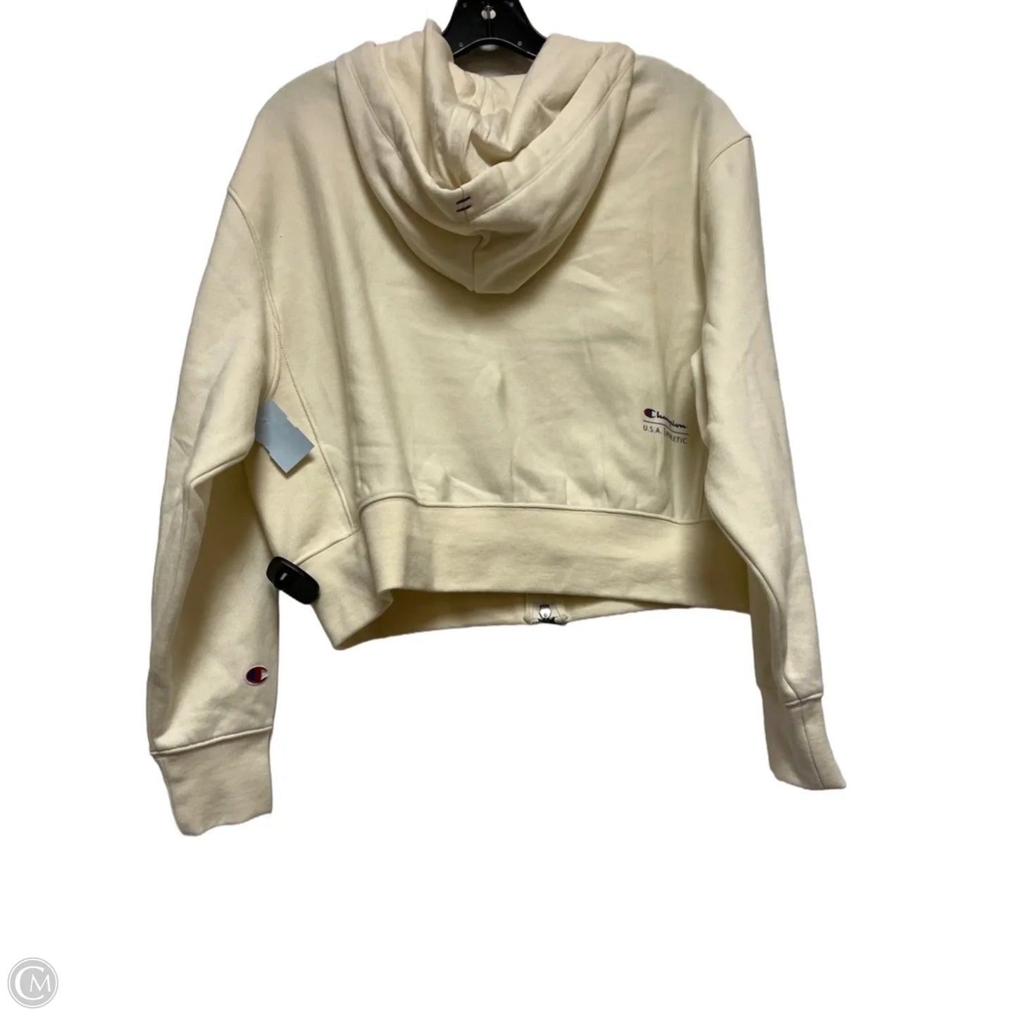 Sweatshirt Hoodie By Champion In Cream, Size: Xs